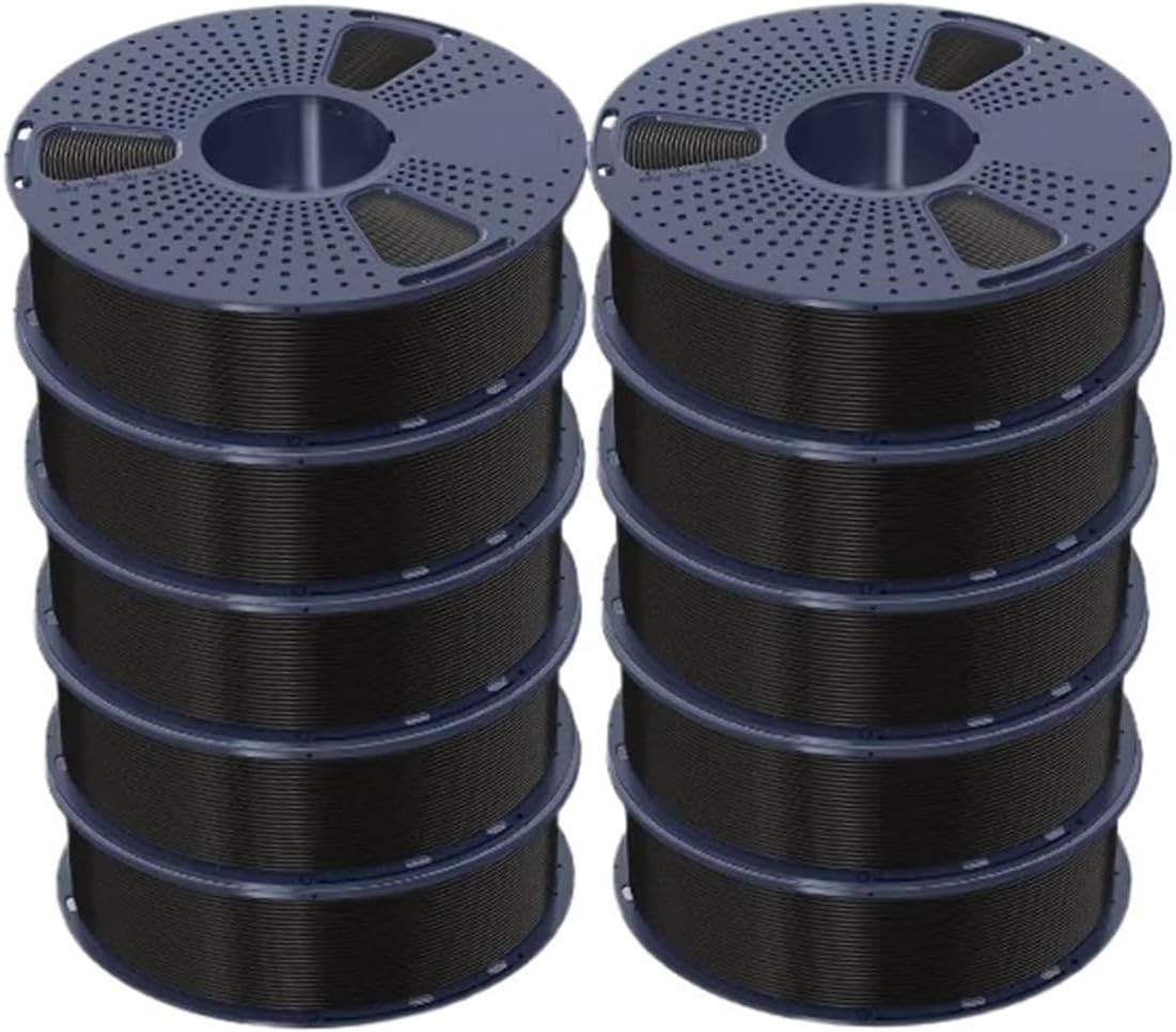 10KG High Speed PLA 3D Printer Filament 1KG 1.75mm ±0.02MM High Flow Speedy 3D Printer Filament Designed for Fast Printin(HS-PLA Black)