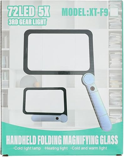 Miniatura 9 de MoKo Lupa grande de 30 x 5 veces para leer, lupa de mano plegable para personas mayores, lupa ligera, gran regalo para papá, mamá, abuela, abuelo,