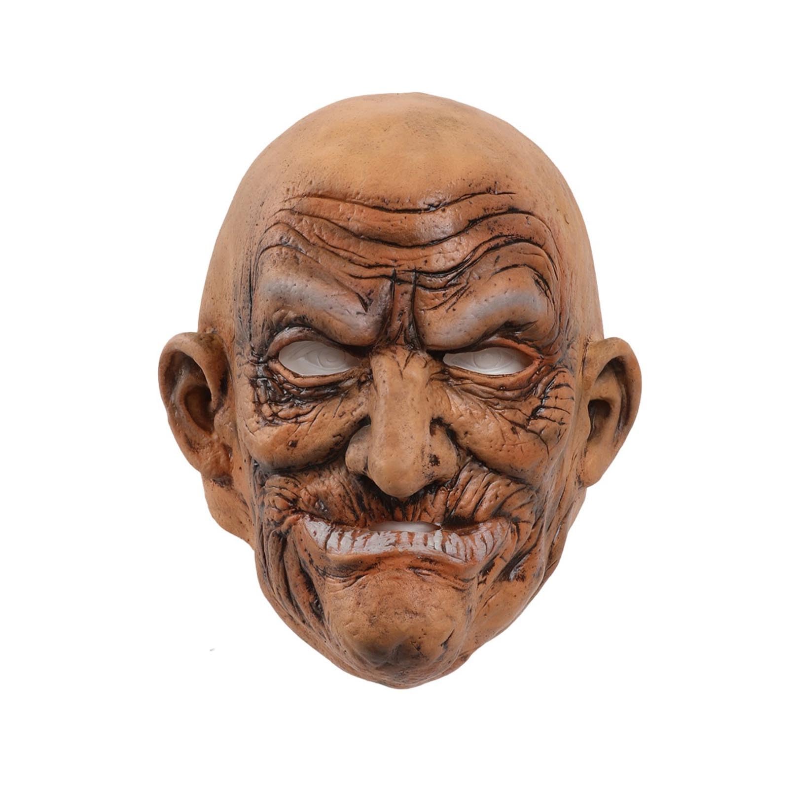 Cokbyavla Silicone Head Mask Realistic Old Man Face Mask Cosplay Halloween, Mascara Realiste Terror Old Lady Costume For Women Adult Face Full Realistic