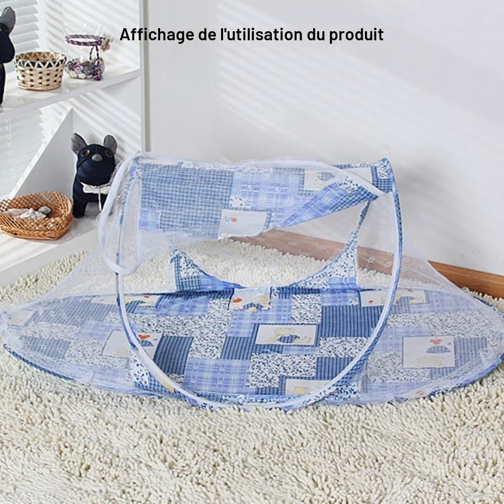 Moustiquaire Lit Bebe avec Fermeture Éclair Pliante pour Berceau/Berceaux/Lit de Voyage Pop Up avec Pare Soleil Anti-UV & Anti-Insectes pour Bébés