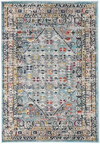 RugVista, Chillon, Fait à la Machine, Tapis, Moderne, Longue Pile, 120 x 170 cm, Rectangle, Oeko-Tex Standard 100, Polypropylene, Couloir, Chambre, Cuisine, Salon, Bleu Clair Multi Cover