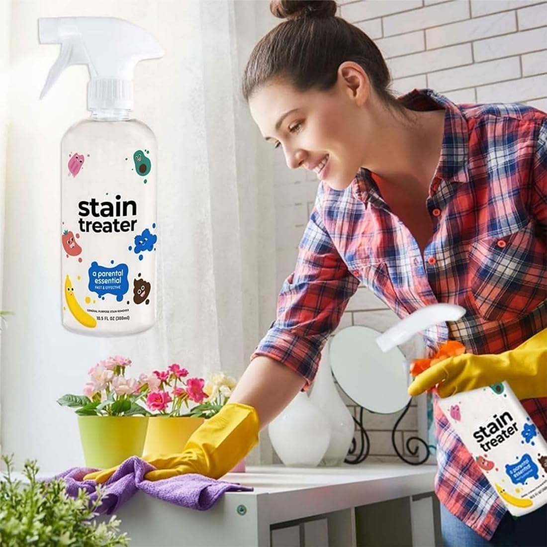 Spray para tratamiento de manchas, 300 ml para ropa, ropa de spray de manchas, tratamiento rápido portátil, antimanchas, alimentos, grasa, café, ropa, ropa interior, polvo (2 unidades)