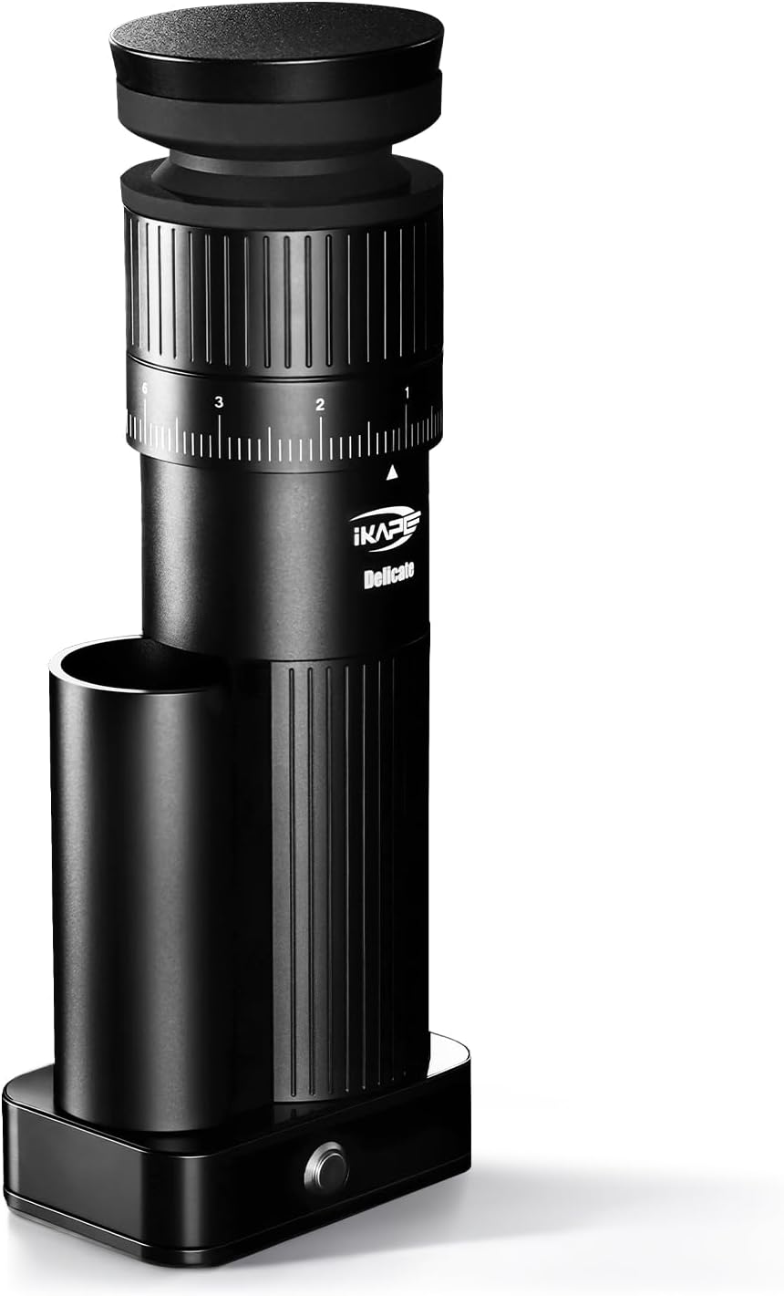 IKAPE Electric Coffee Grinder – 100 Grind Settings, 6-Star Conical Burr, Detachable & Easy to Clean, Durable Aluminum Alloy Body – Perfect for Home & Office Coffee Lovers