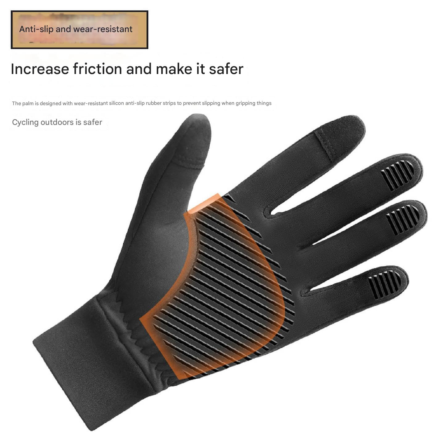 Guantes Guantes Cálidos De Otoño E Invierno En Ciclismo En Bicicleta Y Mujeres Deportes Sin Deslizamiento Sin Deslizamiento De La Pantalla Táctil-Negro-l