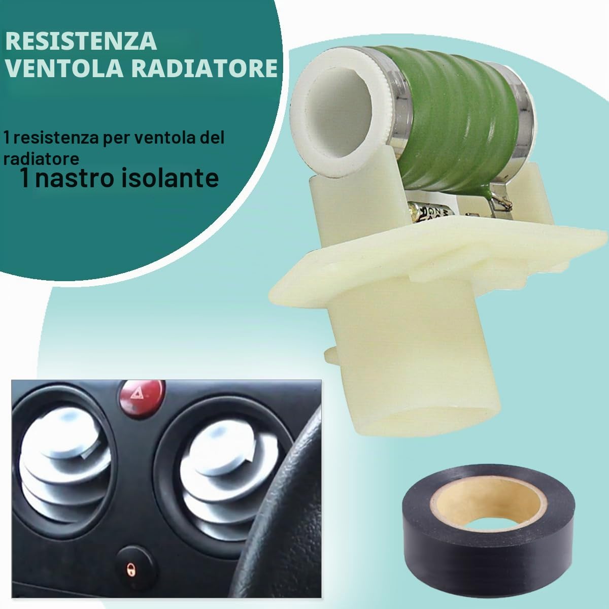 ZAMDOE 13256565 Resistenza Ventola di Raffreddamento radiatore Resistenza Motore soffiante riscaldatore per Vauxhall Corsa E dal 2015 al 2019 Nuovo per Vauxhall Adam Meriva 55703589 2 Pin con Nastro