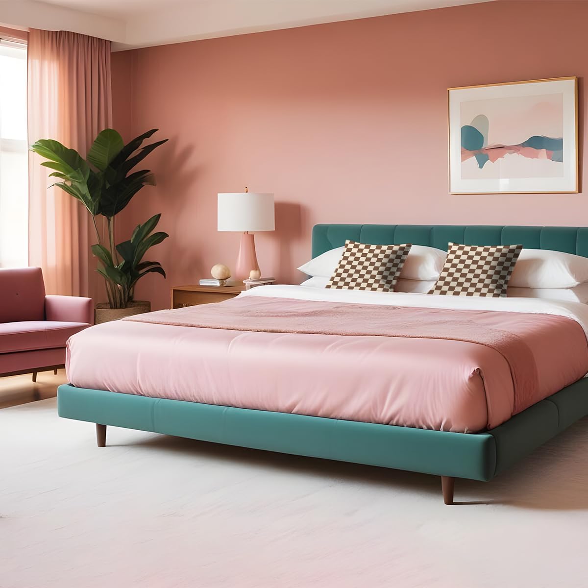 Brown Checkered Pillow Covers 18x18 Pack of 2, Classic Plaid Chessboard Design Throw Pillow Covers, Pillow Covers for Living Room Bedroom Home Sofa Couch Decor, Aesthetic Cushion Covers Pillow Cases - Image 6