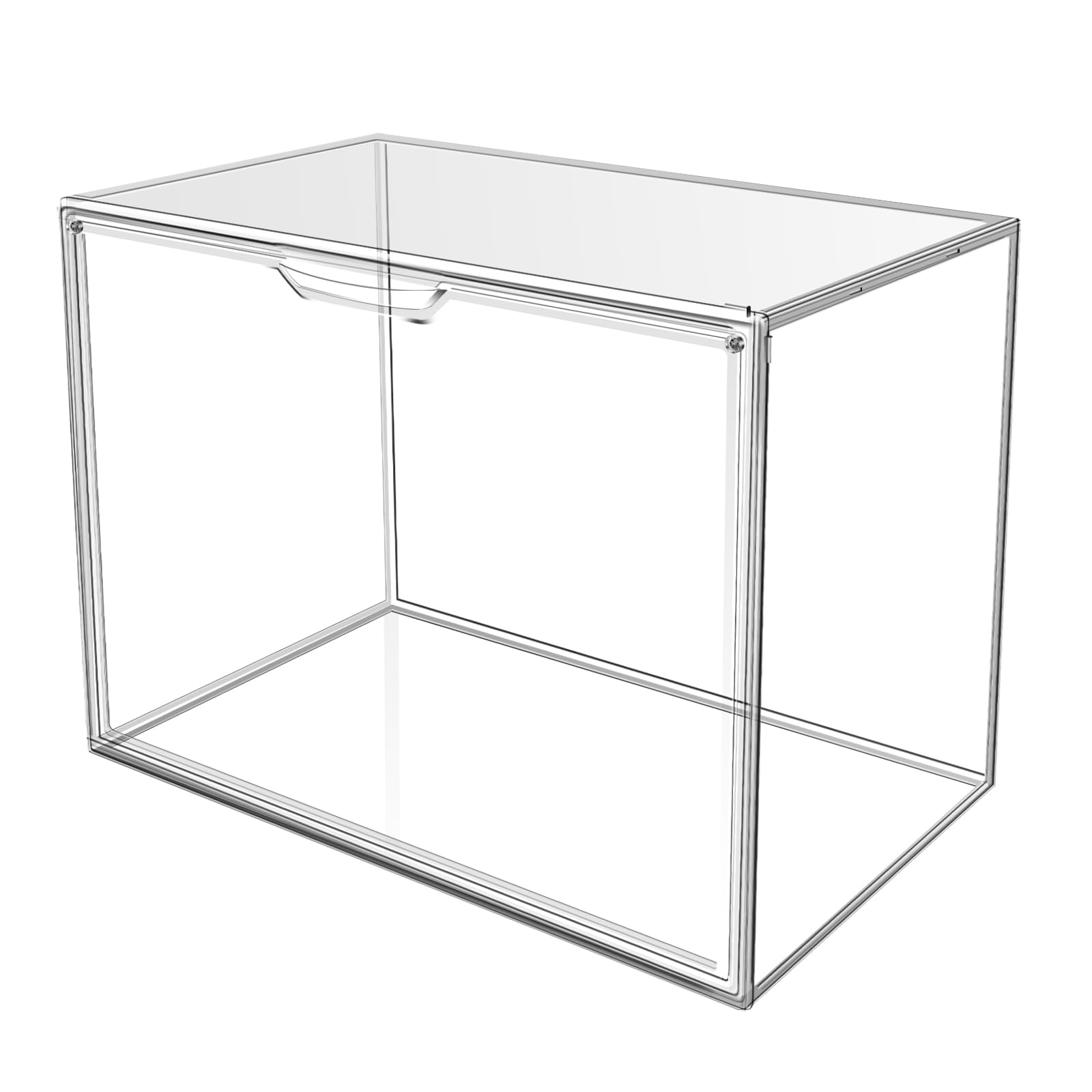 Acrylic Display Case, 40x25x30cm Dust Proof Transparent Doll Display Box, Stackable Protection Box for Minifigure Miniature House Model Kits Collectables Action Figures Storage