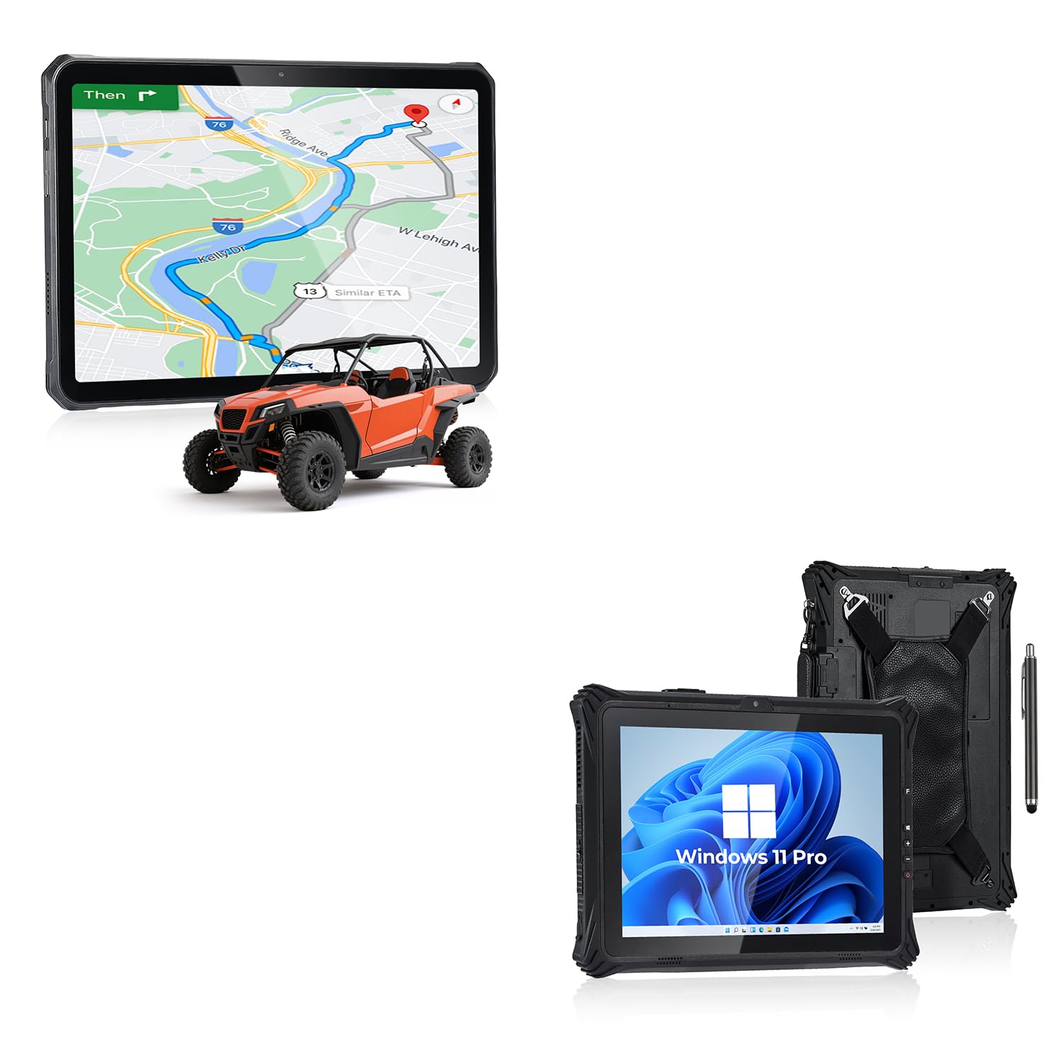 MUNBYN 11-inch Rugged Tablet ILT02, Android 14 Tough Tablet, 16GB+128GB with GPS and Rugged Windows Tablet IRT09, 12.2" Windows 11 Pro, Intel N5105, 16GB+128GB Replaceable SSD