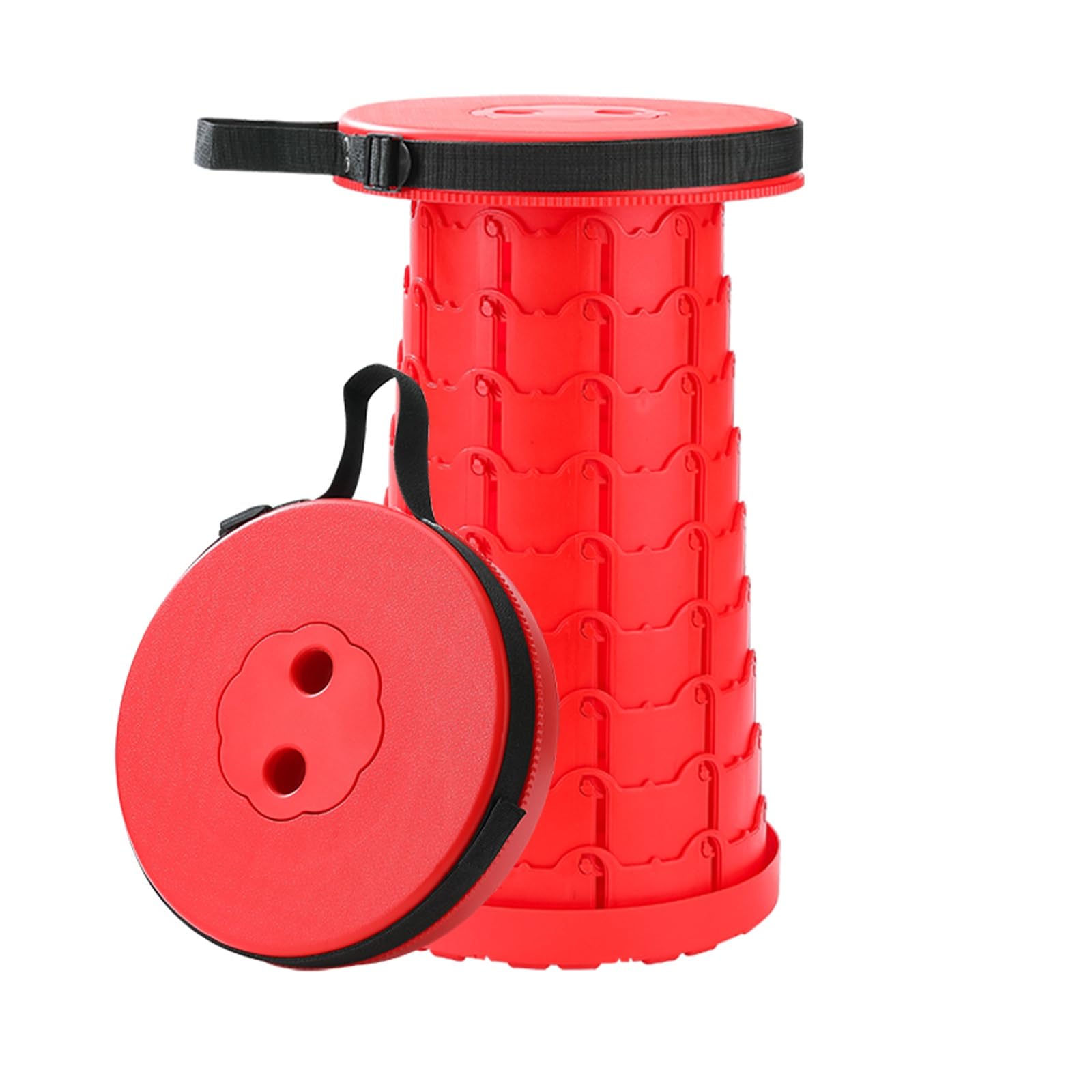 Tabouret pliant léger et rétractable de camping et pêche rouge