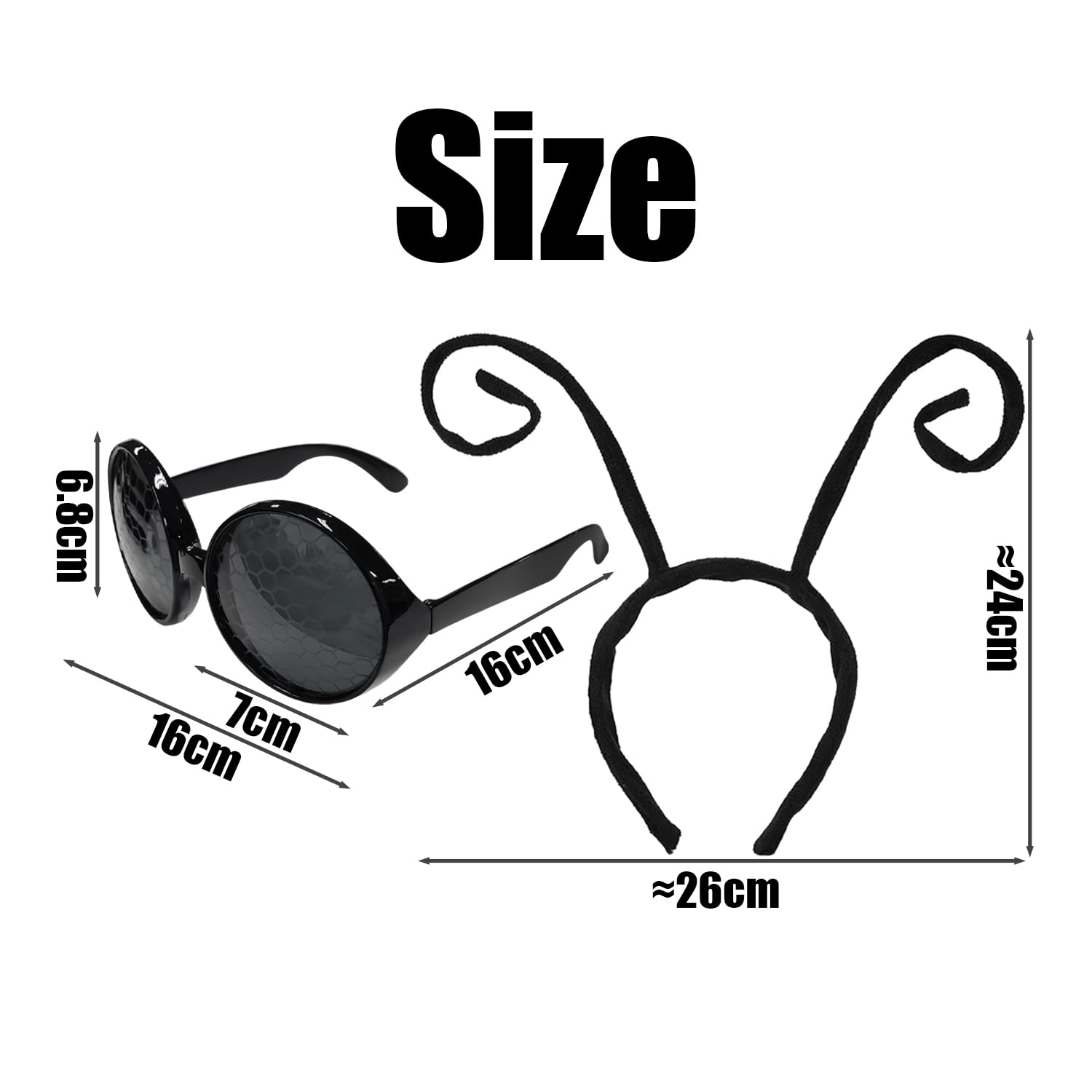UBSIUH 1 Piece Of Ant Hair Band And 1 Piece Of Glasses, Role-Playing Props, Party Costume Accessories, Photo Props. - Image 2