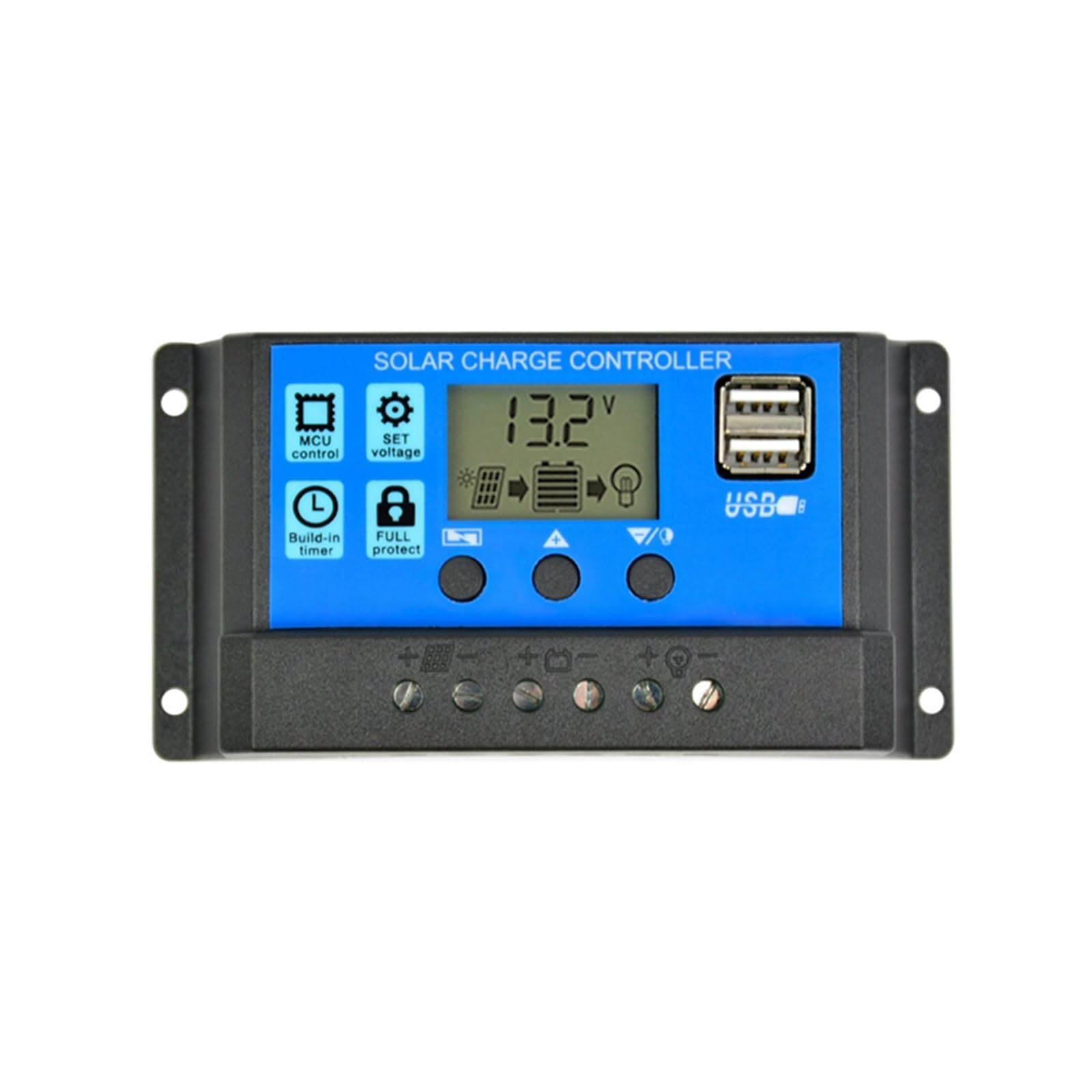 Kit de panel solar completo Salida dual USB Células solares Controlador placa polivinílica Cargador energía batería exterior Salida Ideal(With 10A Controller)