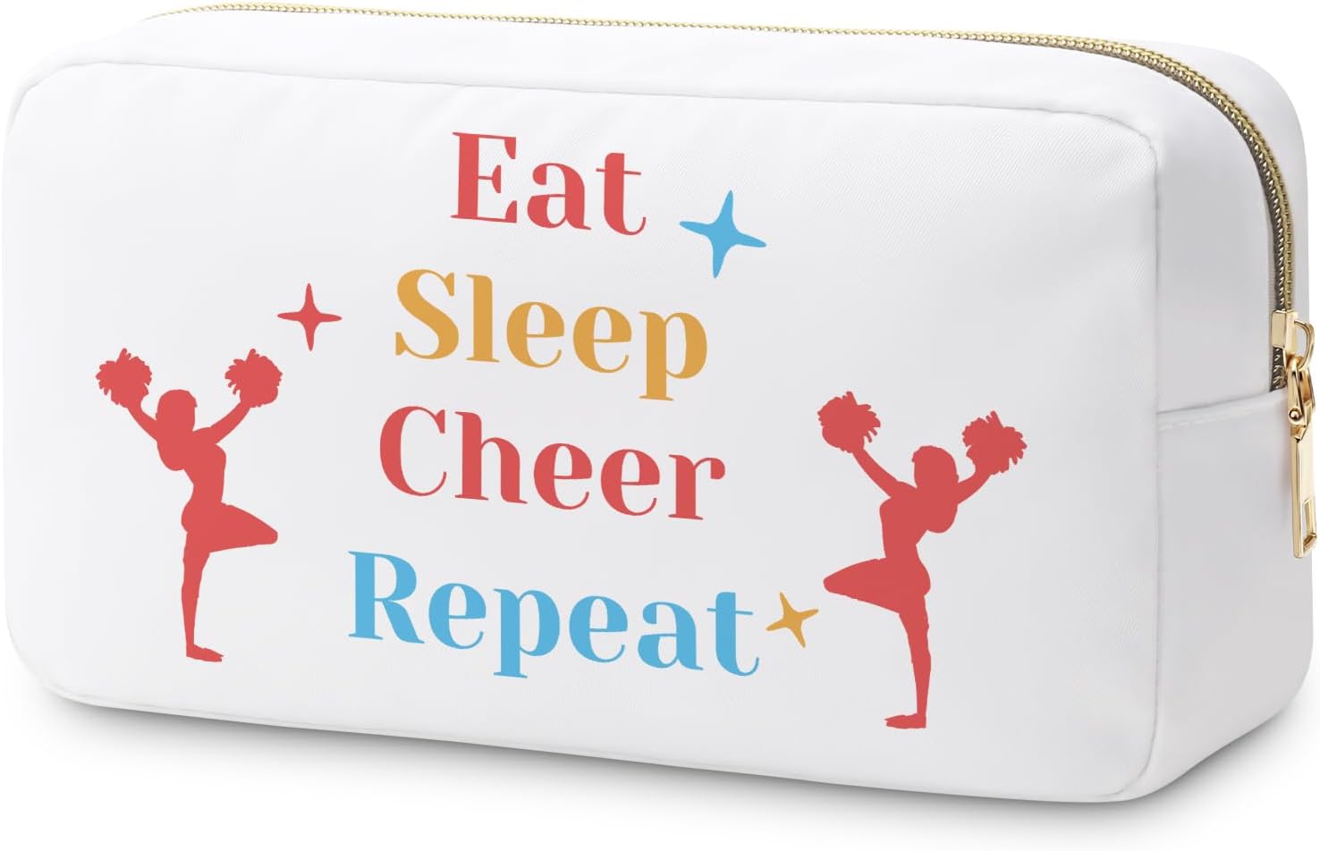 Cheer Gifts for Girls Cheerleading Makeup Bag Cheerleader Gifts Cheer Team Gifts Cosmetic Bag Cheerleading Gifts for Women Teammates Inspirational Gifts Cheerleader Toiletry Accessories Travel Pouch