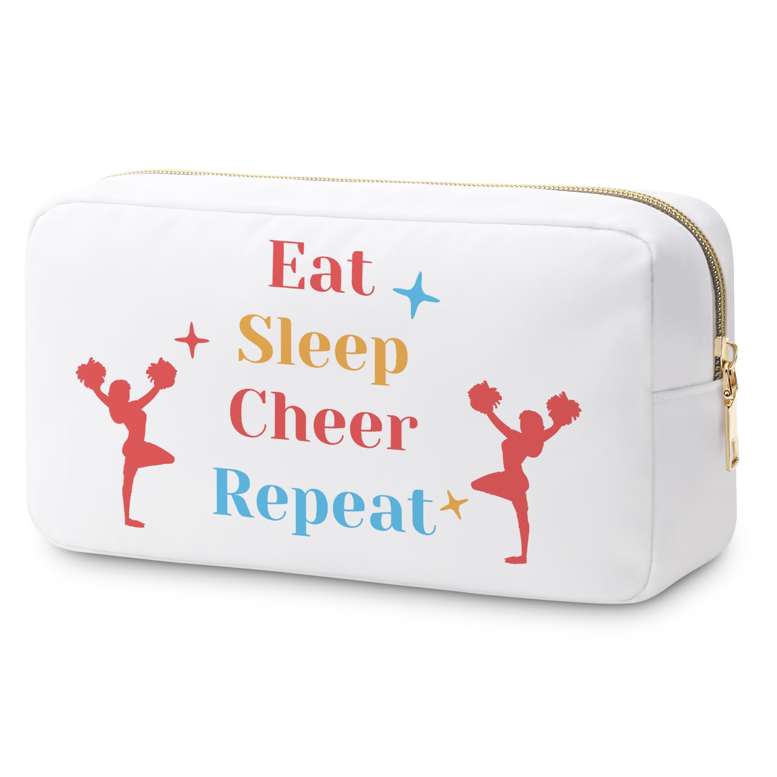Cheer Gifts for Girls Cheerleading Makeup Bag Cheerleader Gifts Cheer Team Gifts Cosmetic Bag Cheerleading Gifts for Women Teammates Inspirational Gifts Cheerleader Toiletry Accessories Travel Pouch