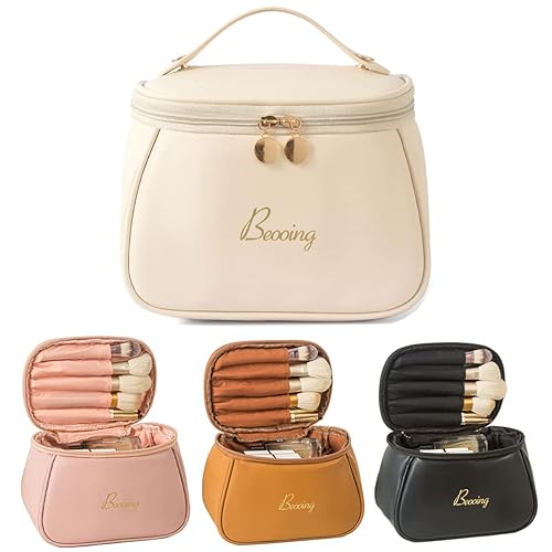 cirea Bolso cosmético moderno de la PU del estilo del cubo de la capacidad simple y grande para el transporte fácil del bolso del maquillaje de las