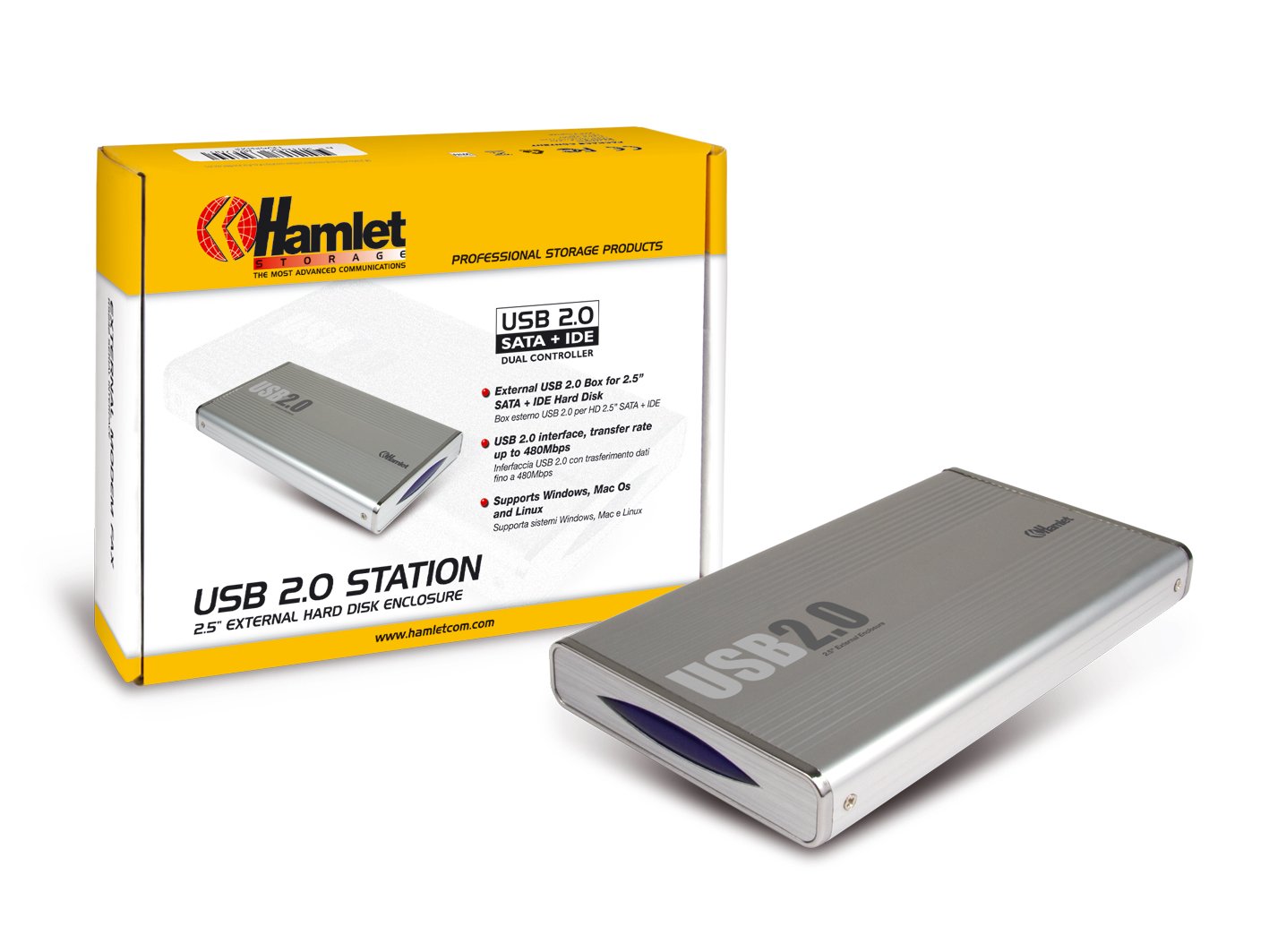 Hamlet HXD2CCUU USB 2.0 Station 2.5-Inch External Hard Disk Enclosure
