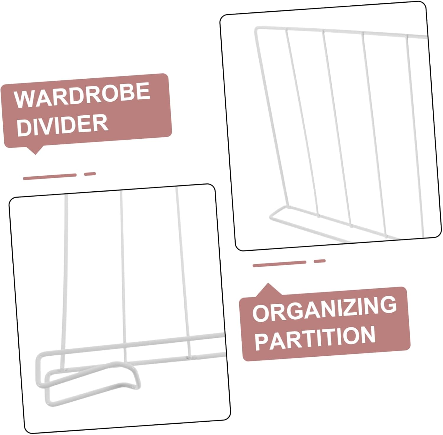 3pcs Closet Shelves Dividers Iron Clothes Organizing Separators for Wardrobe Easy Installation Non-Scratch Elegant Design for Sweaters and Pants Storage