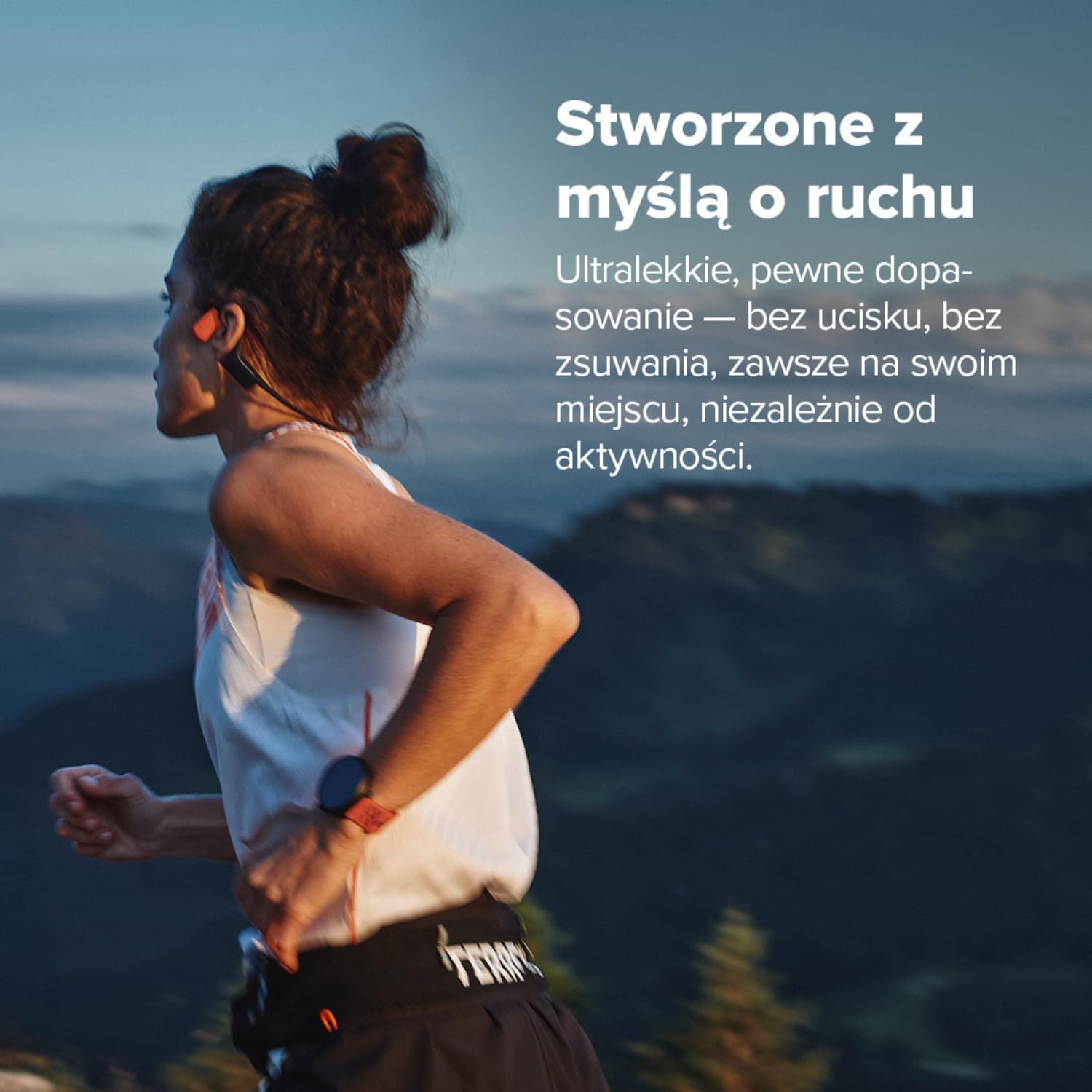 SUUNTO Wing 2 Słuchawki bezprzewodowe z dźwiękiem przewodnictwa kostnego, słuchawki Bluetooth do biegania, sportowe, ze światłem LED, IP66, wodoodporne, z kontrolą ruchu głowy