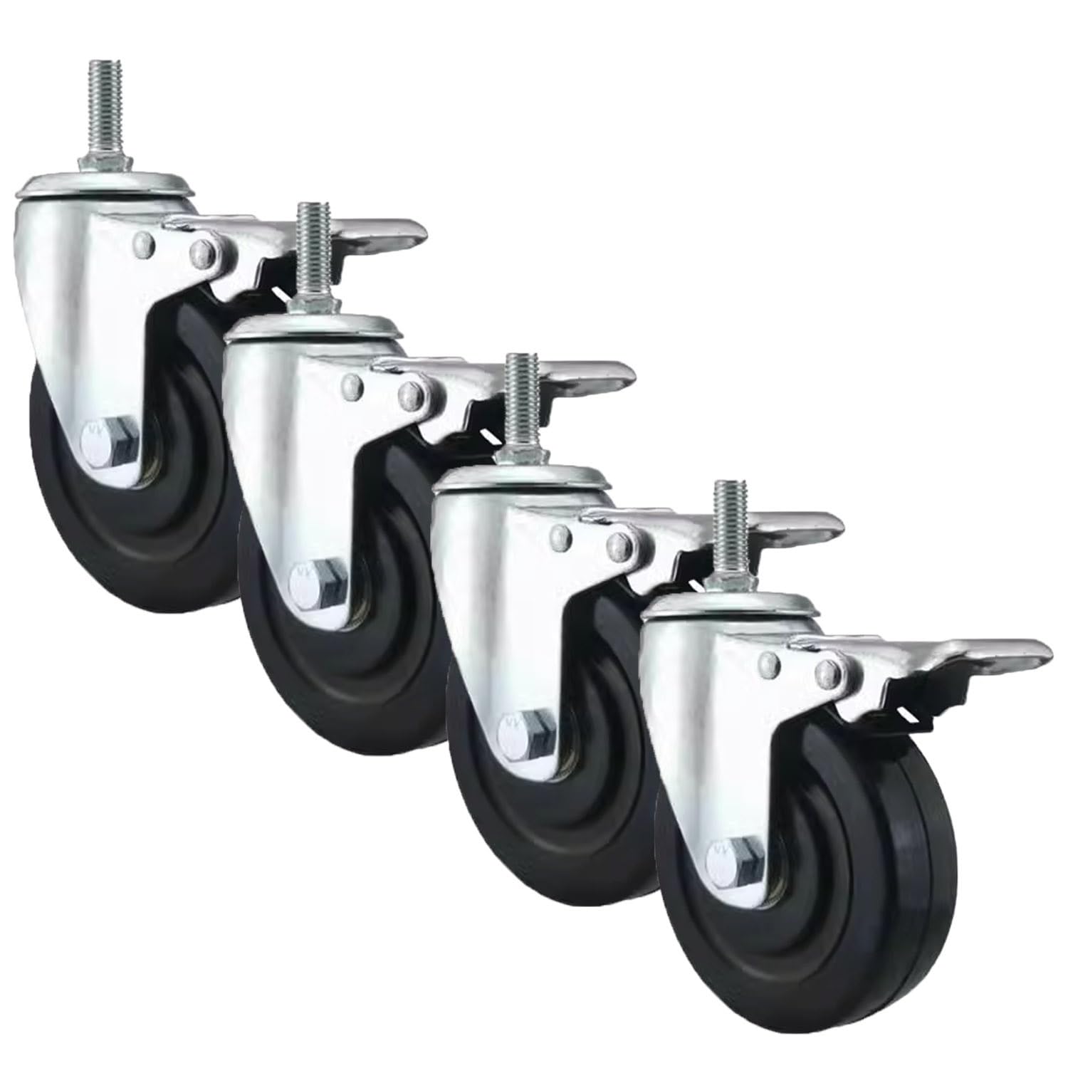 Roulettes robustes en TPR avec frein M12 | Matériaux durables anti-marques