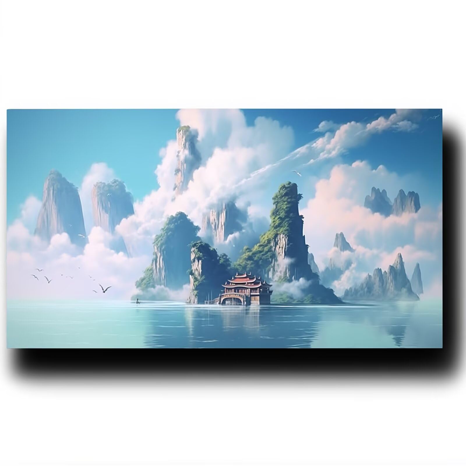 Pintar por Numeros Adultos Montaña, Pintar por Numeros Niños Kit Manualidades Adultos Paisaje Cuadros para Pintar por Numeros Pintura Acrílico, Cuadros Decoracion Salon Modernos 80X160cm 7w-B-G