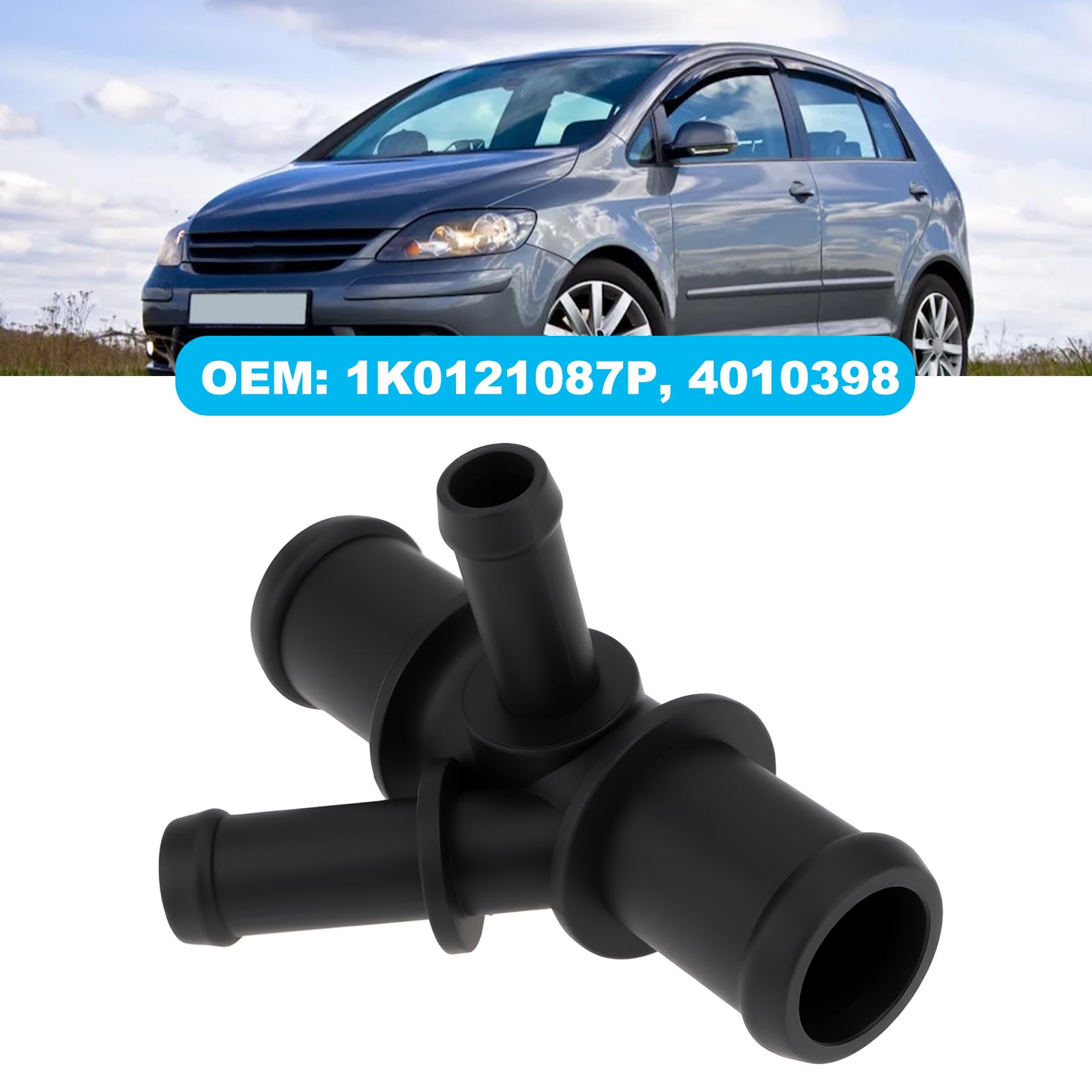 Lot de 2 Tuyaux de Distribution de Liquide de Refroidissement à 4 Voies 1K0121087P Compatible avec VW Golf Plus 10-13