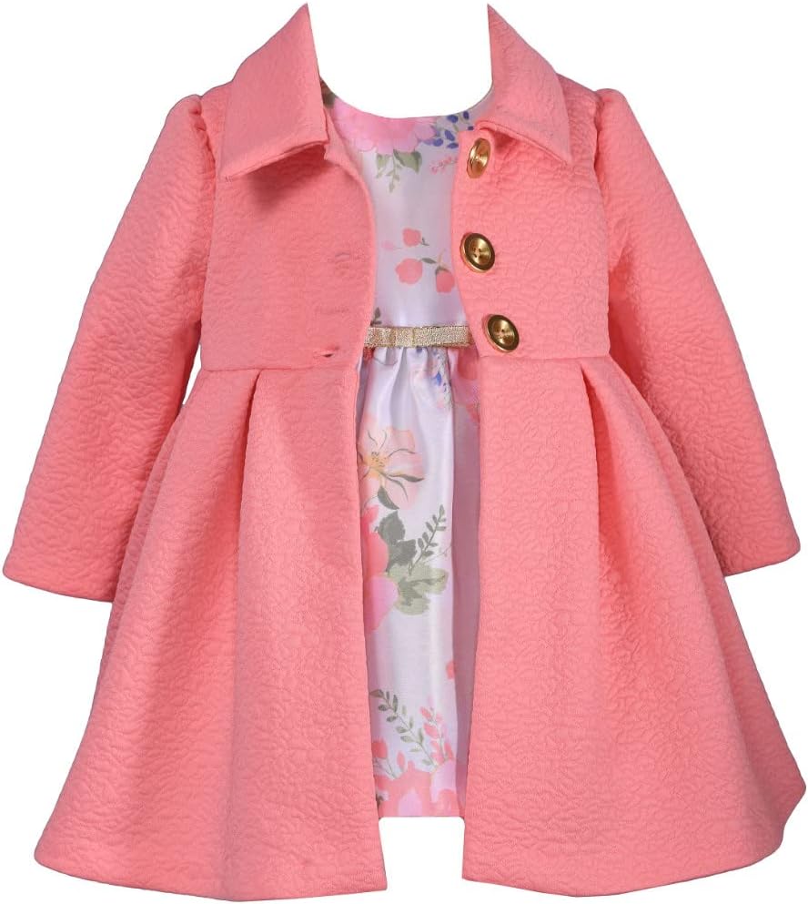 Bonnie Jean Girl's Spring Easter Dress and Coat Set for Baby, Toddler and Little Girls