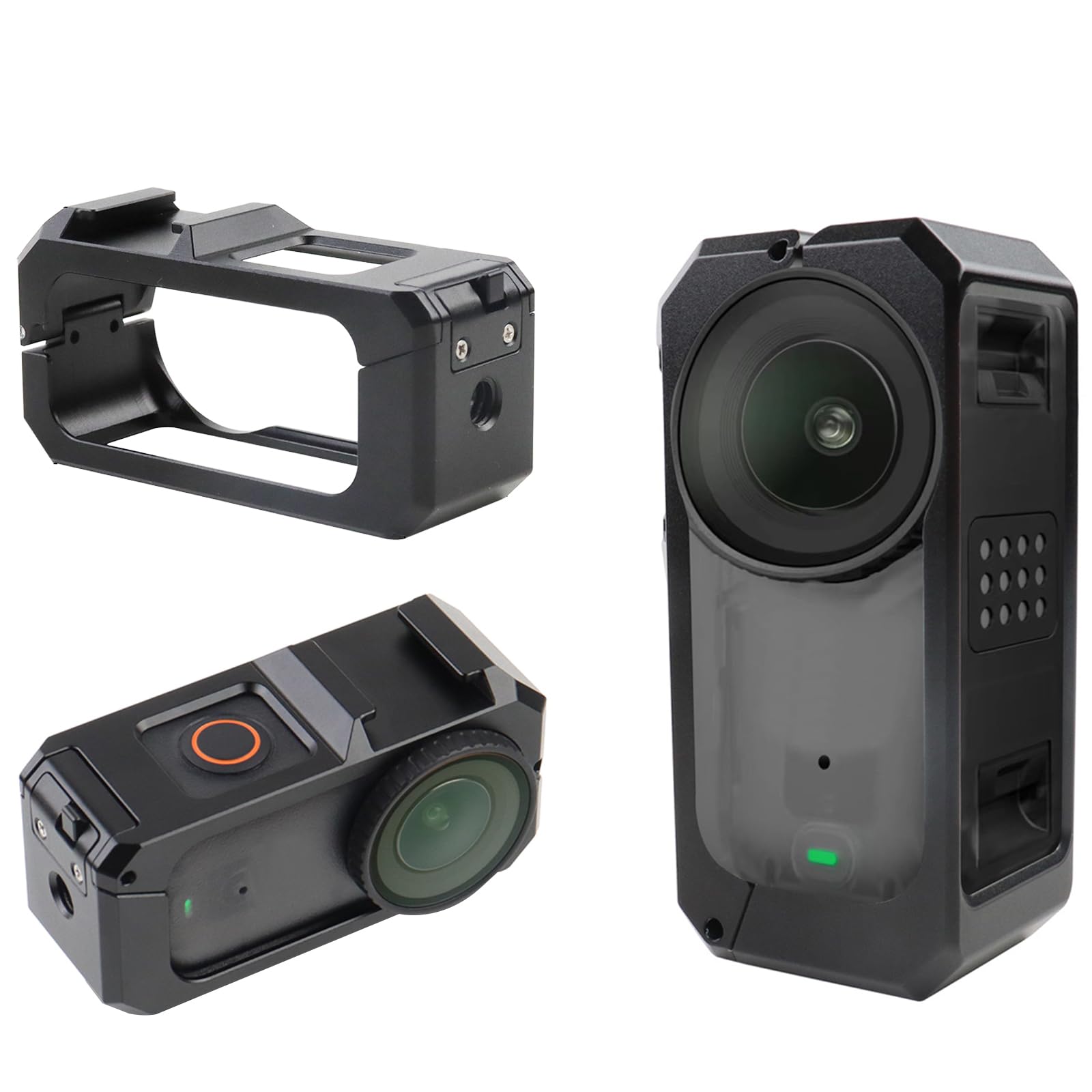 Ultra-Protective Rabbit Cage Aluminum Case for DJI Osmo Nano - Precision Metal Frame with Cold Shoe & 1/4 Screw Mounts