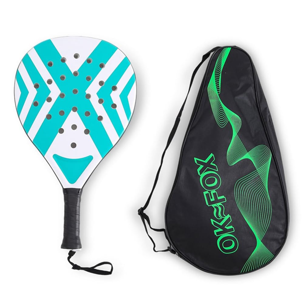 Lot 2 Raquettes Padel avec Cage,Idéales pour Le Tennis et Le Contrôle Sportif. sont Dotées Trous Intelligents pour Une Utilisation en Extérieur,Balles et d'un Sac Transport.
