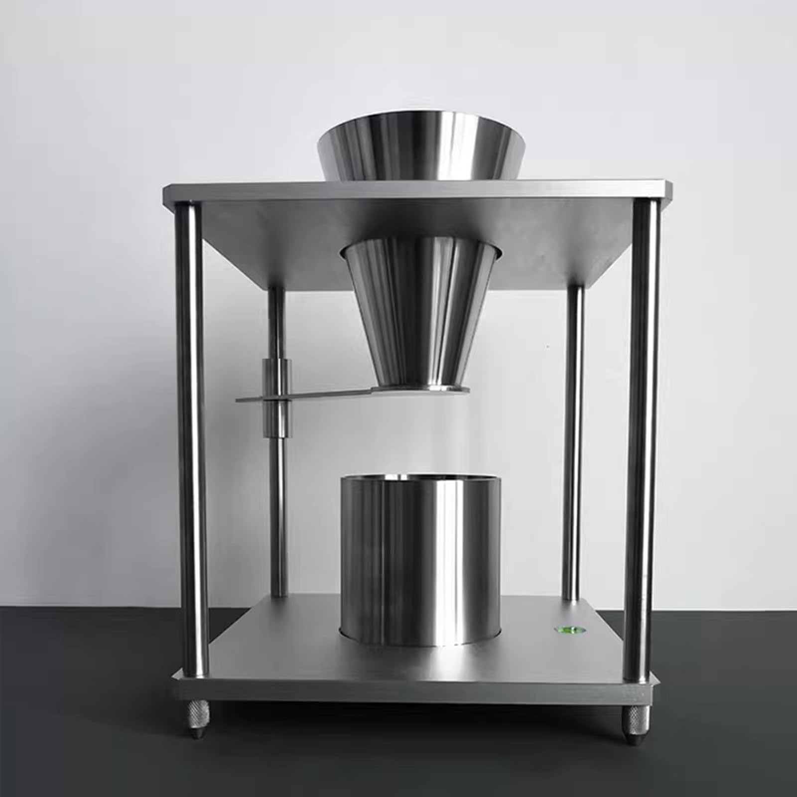 Miernik płynności pyłu, pozorna gęstość, z lejkiem stożkowym i miarką (500 ml) do dokładnego pomiaru gęstości proszku w laboratorium