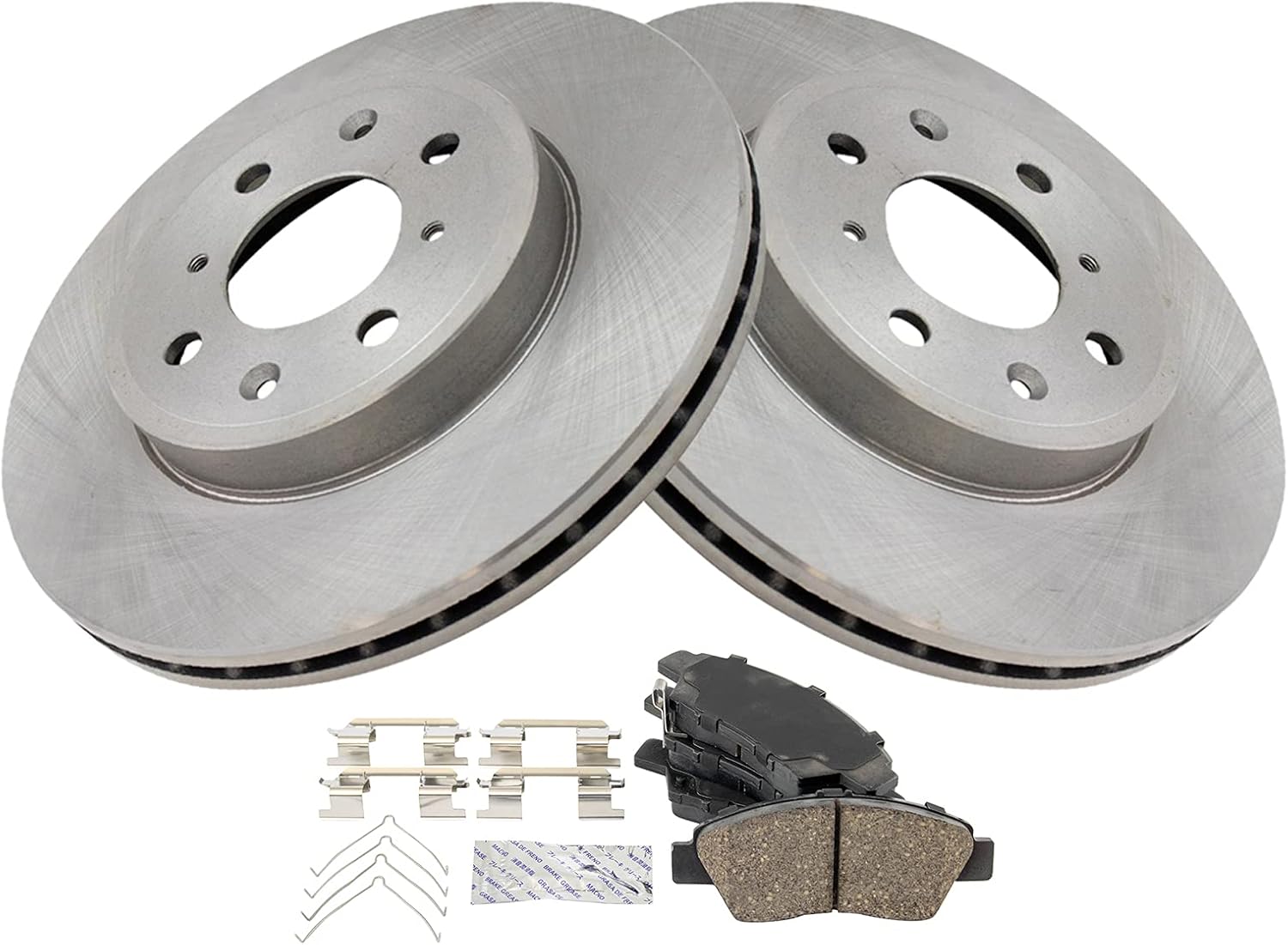 TRQ Front Brake Pad & Rotor Kit Brake Pads Brake Rotor Ceramic Compatible with 2015-2020 Honda Fit