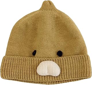 Sombreros de Invierno Gorros de Oreja Lindos de Moda Cuernos Hechos a Mano Gorros de Lana Gorros de Punto Niños Bebés Calle Toda con Amarillo Dkh245