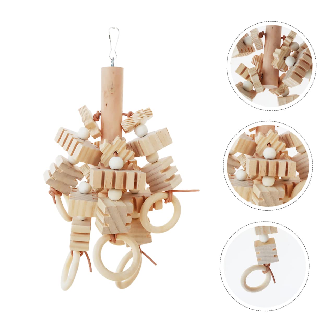 Toddmomy 2piezas Juguete De Madera para Pájaros Colgante De Masticar y Moler Juguete De Entretenimiento para Periquitos y Cacatúas para Jaulas De Aves y Actividades De Roer