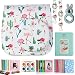 CAIUL Compatible Fujifilm Instax Mini 9 Film Camera Bundle with Case, Album, Filters & Other Accessories, Also fits for Fujifilm Instax Mini 8 8+ (Flamingo & Cactus, 7 Items)