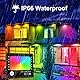 CREATESTAR RGB Strahler 30W, RGB LED Strahler mit 16 Millionen Farben 28 Modi Farbwechsel Dimmbar, Fernbedienung und APP Kontrolle RGB Fluter IP66 Wasserdicht Außenstrahler für Garten Party Baum