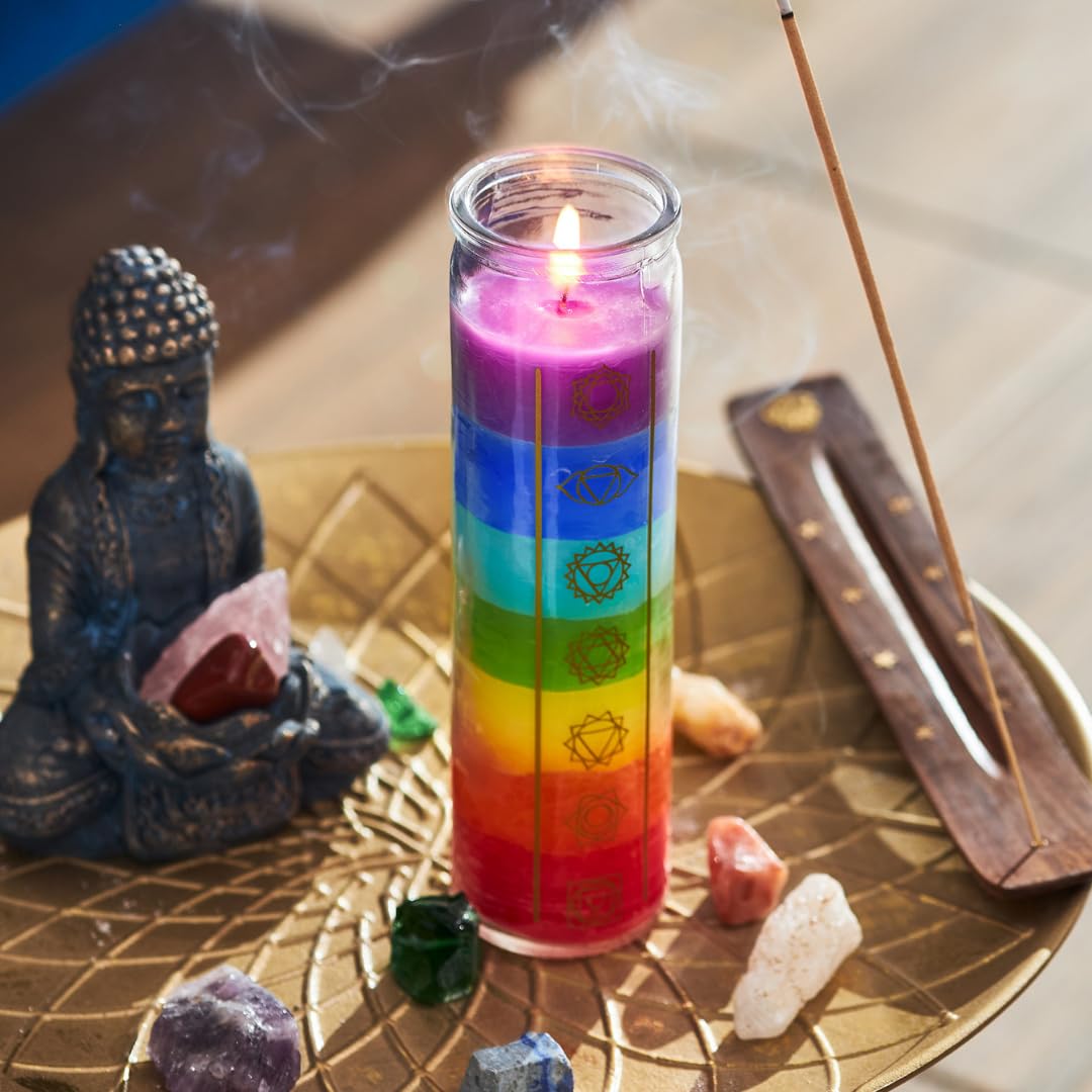Amazon.com: Simply Soson 2x8 inch 7 Chakra Candle Unscented