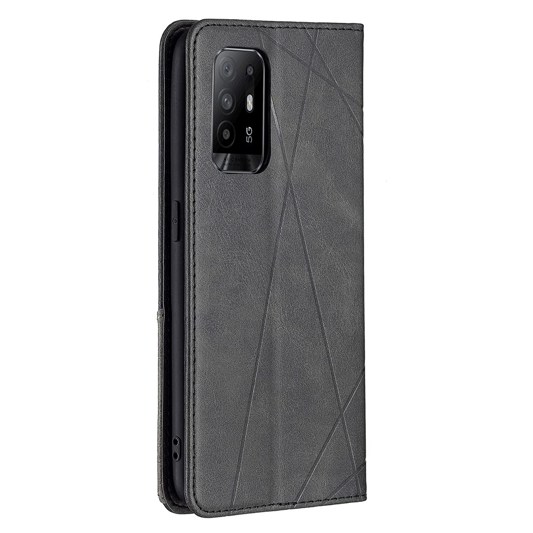 Custodia Portafoglio In Pelle PU Con Supporto Per OPPO A94 5G / Reno 5Z – Nero - 2
