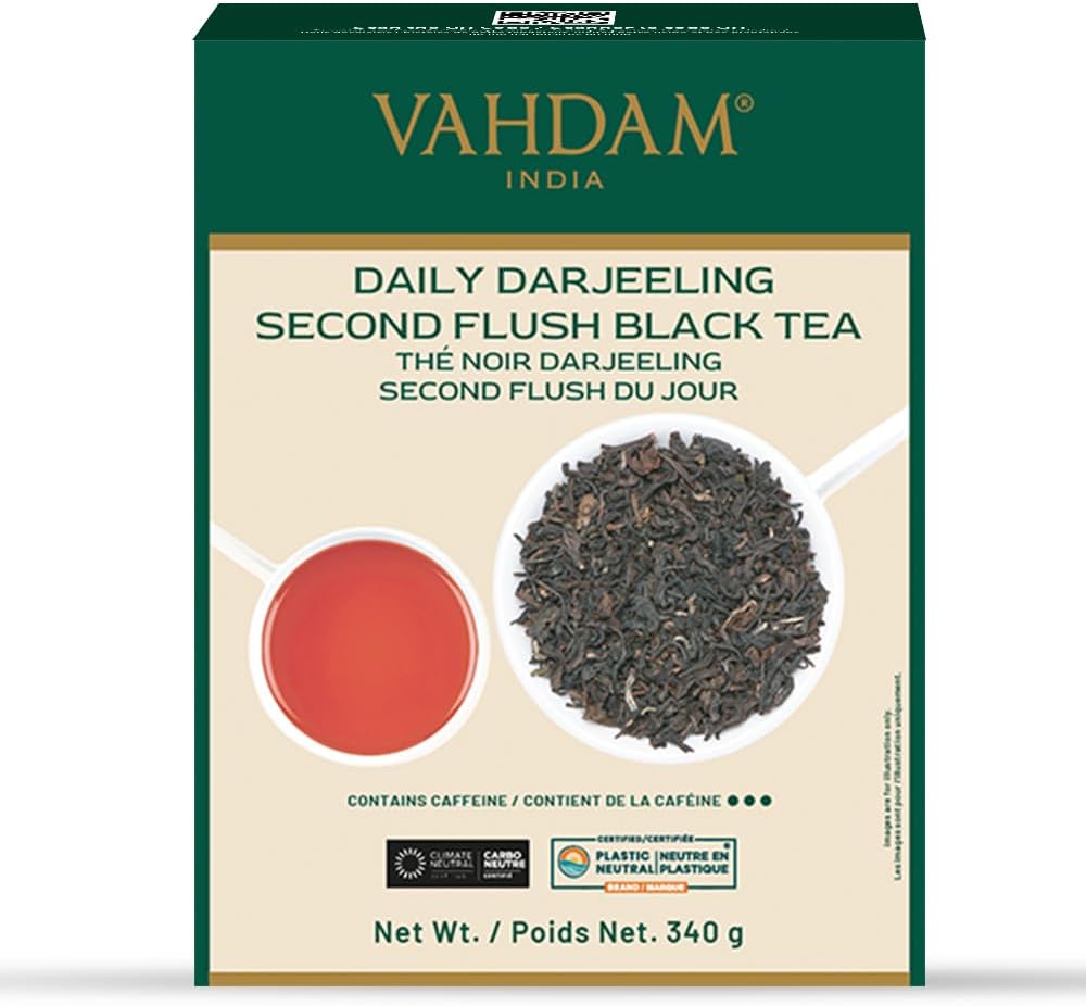 VAHDAM, Darjeeling Tea Leaves From Himalayas (340g | 170+ Cups) Pure Unblended Darjeeling Black Tea, FTGFOP1 Grade Loose Leaf Tea | Packed & Shipped Direct From Source In India