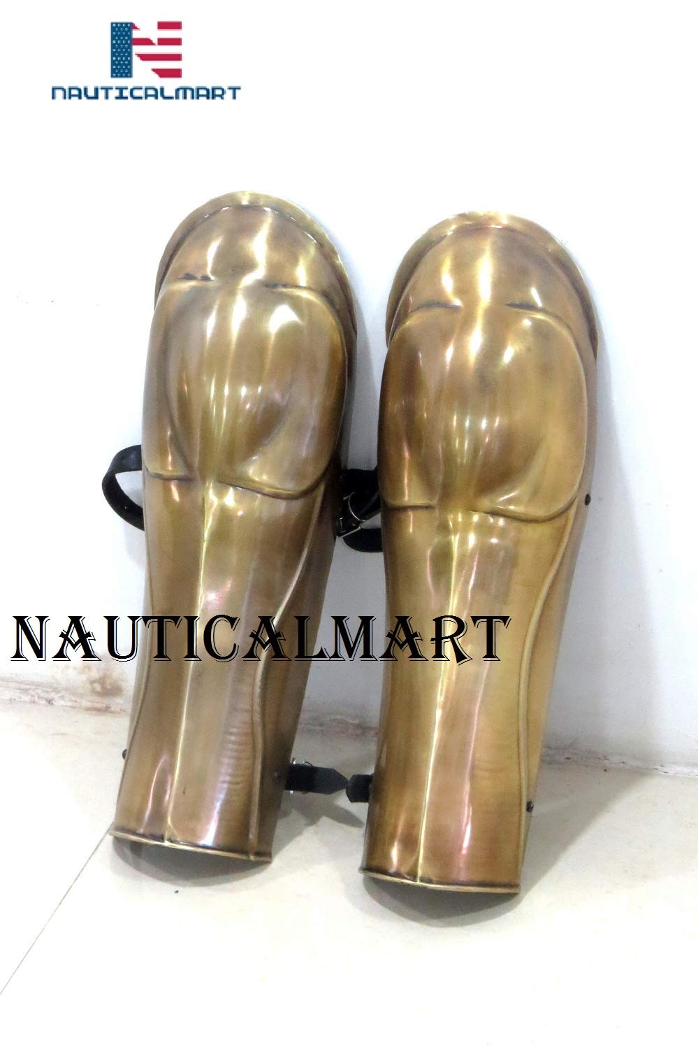 NauticalMart Brown Antique 300 Greek Spartan Leg Guard