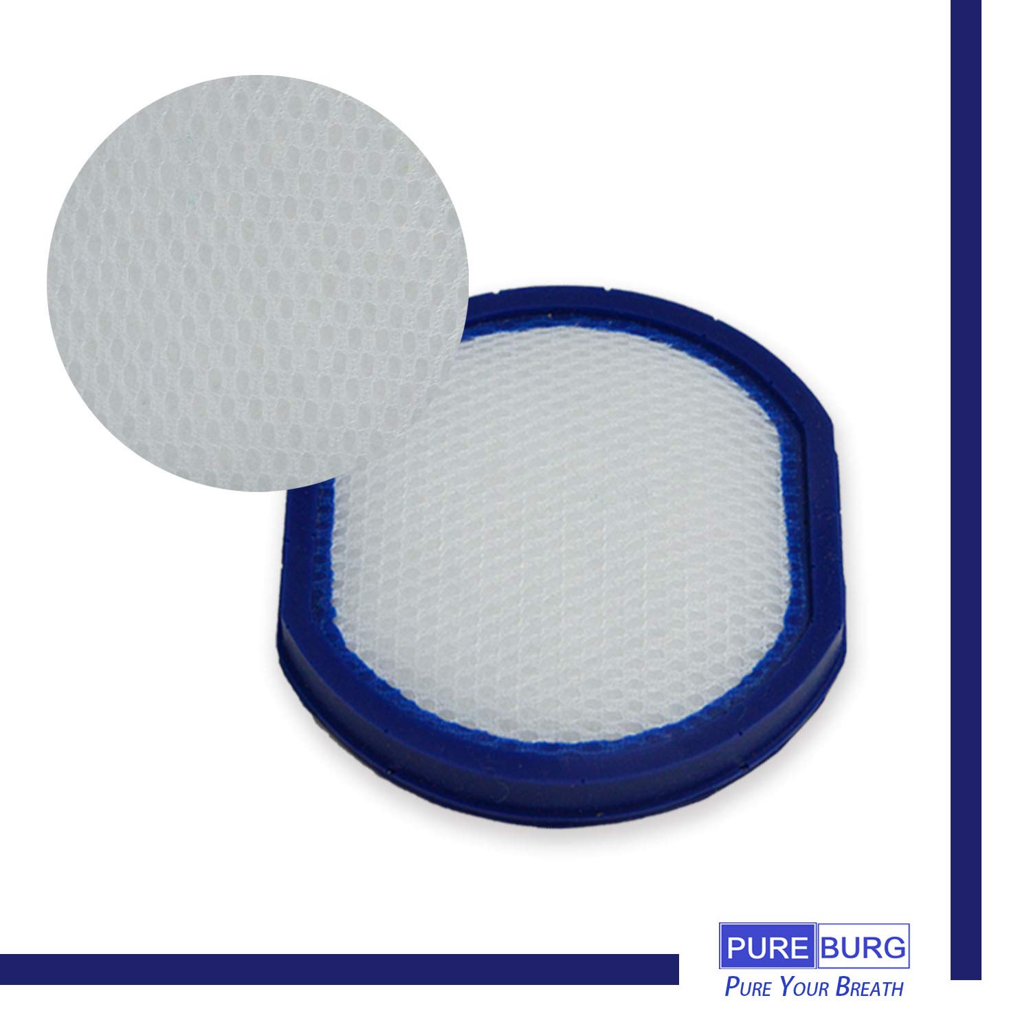 PUREBURG 440011434 Replacement Filter Compatible with Hoover BH53200 BH53210 BH53220 BH53230pc BH53100 BH53110 BH53120 React Whole Home & Fusion Max Cordless Part Number 440011434,6-Pack