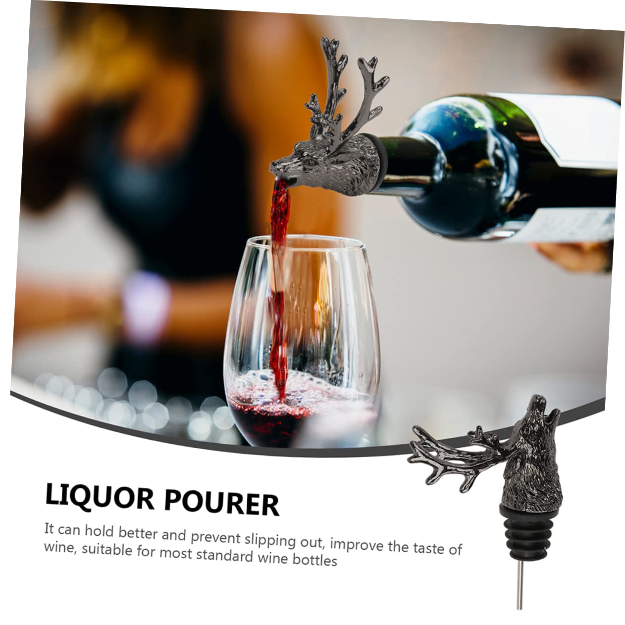 Versatore Per Vino A Testa Di Cervo - In Acciaio Inossidabile - Aeratore Per Vino - Foto 2