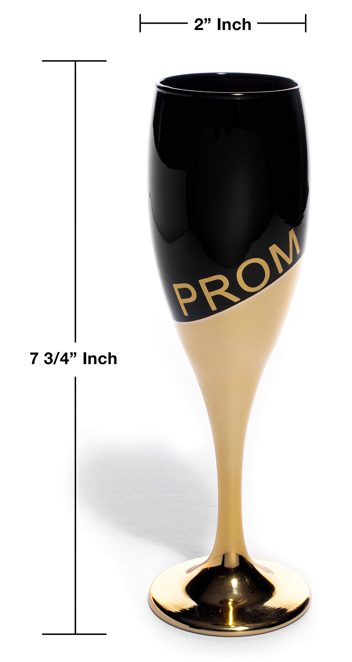 Anderson's Gold and Black Color Block Prom Flute, 6 Ounces - Pack of 4