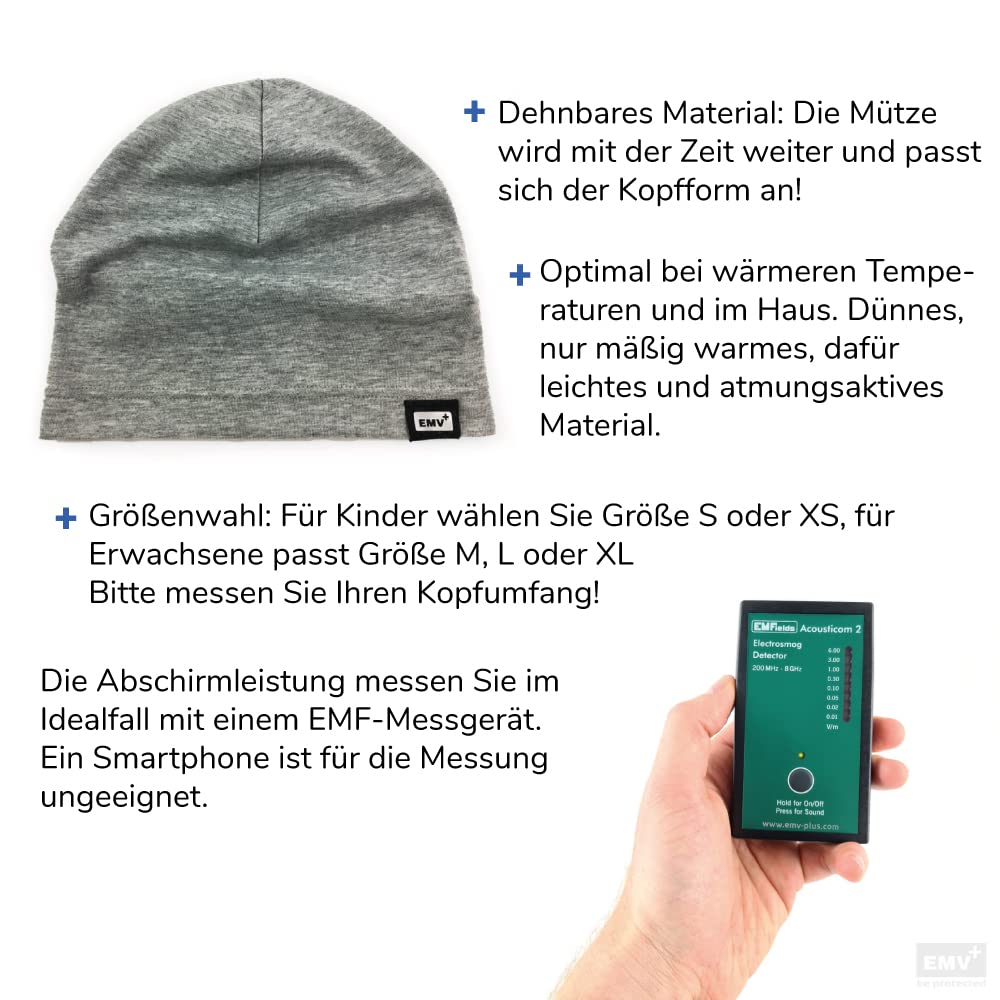 EMV+ Anti-Radiation Strahlenschutz Mütze/Haube (Schwarz) (X-Large (57-63cm))