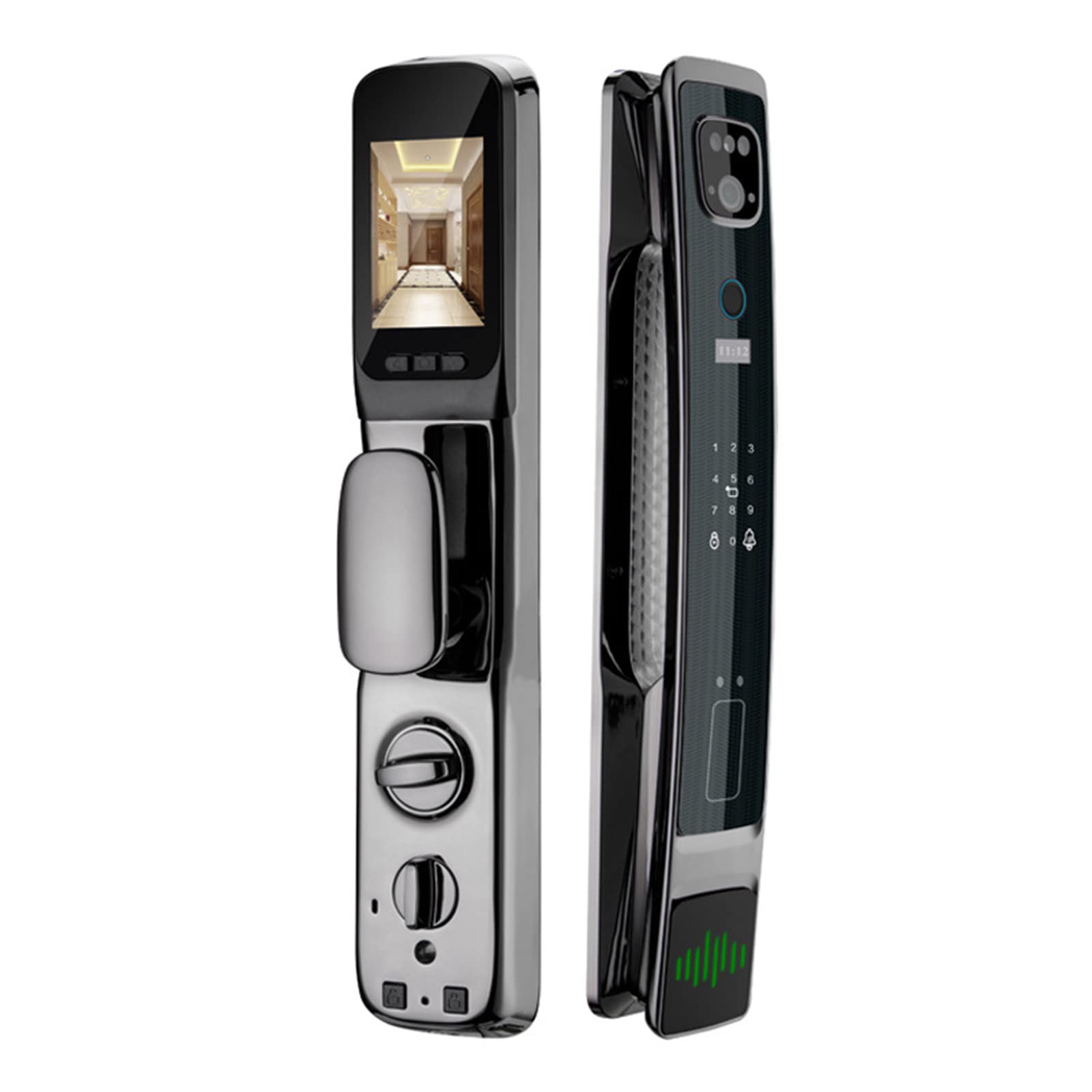 VECHII Serrure De Porte Wi-Fi Intelligente Avec Écran, Reconnaissance Faciale 3D, Automatisation De La Serrure De Porte Par Empreinte Digitale, Mot De Passe Intelligent, Carte IC, Télécommande,30 * 240