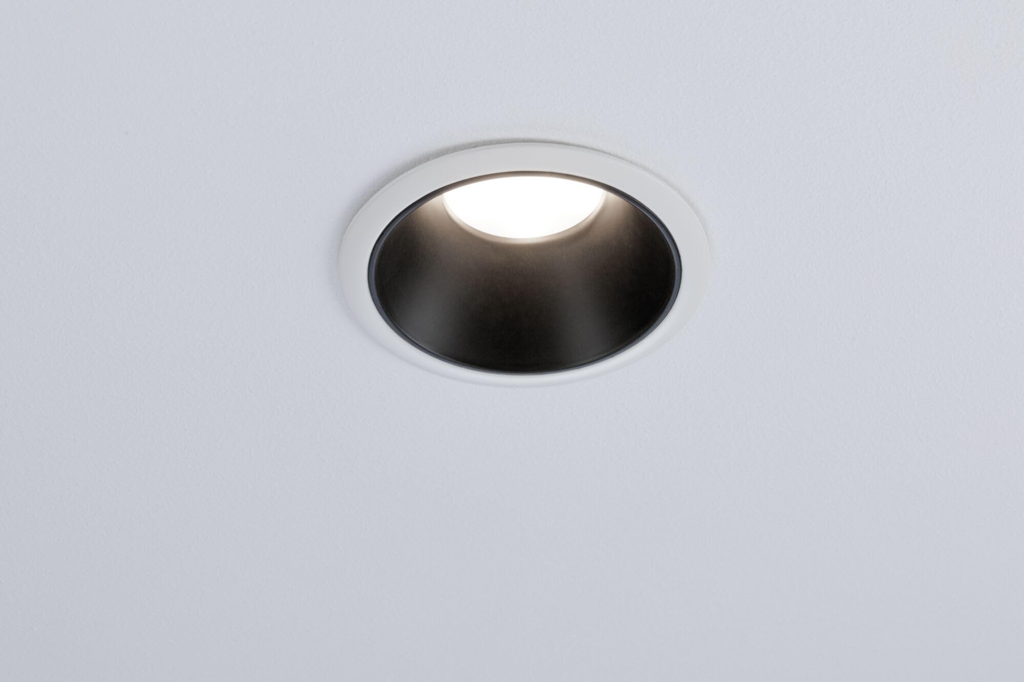 Paulmann 93402 LED Einbauleuchte Cole rund incl 3x6,5W dimmbar Einbaustrahler Weiß, Schwarz matt Einbaulampe Kunststoff, Alu Zink Deckenspot 2700K