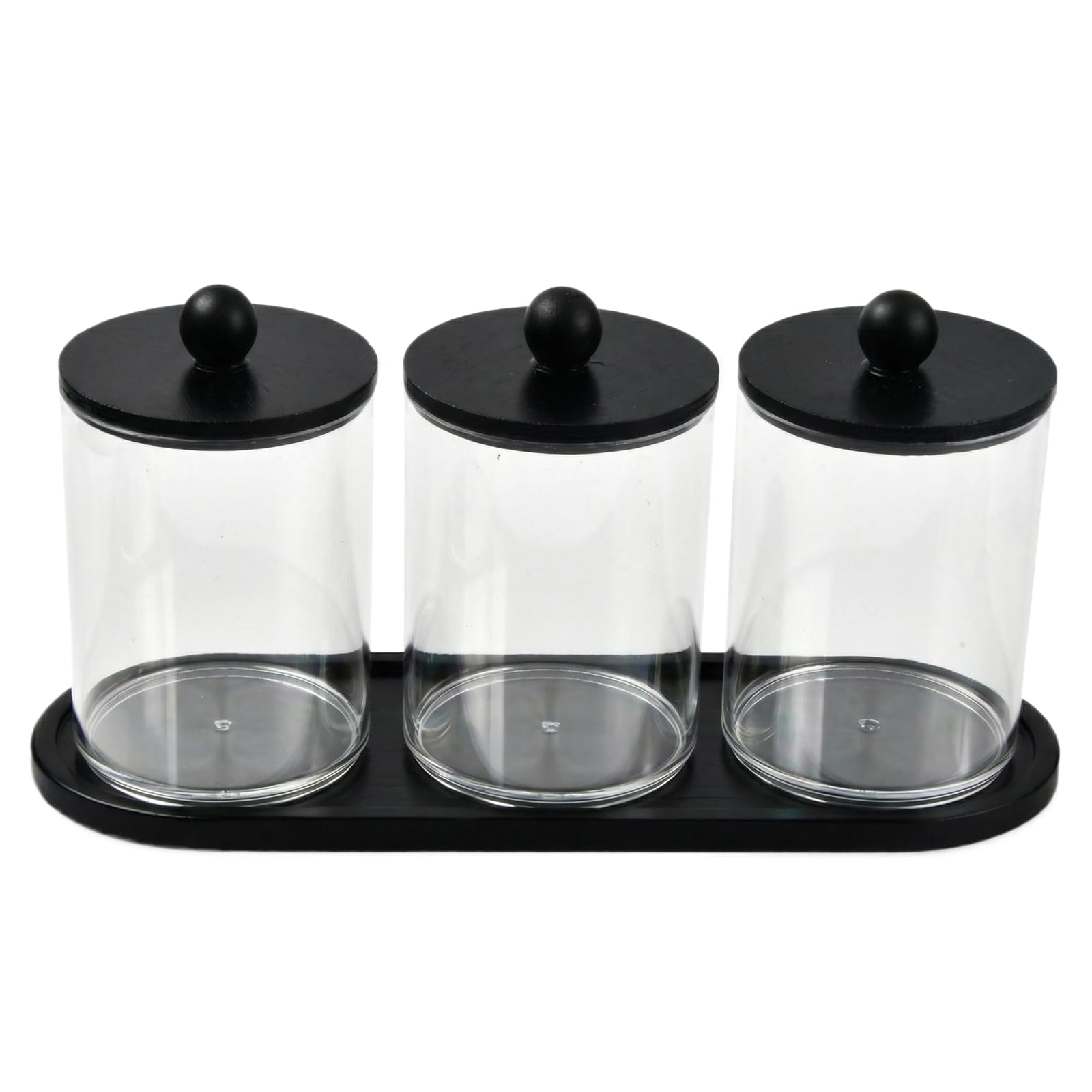 3 Pz Porta Cotton Fioc per Bagno, Organizer Bagno, Scatola con Coperchio per Tamponi e Batuffoli, per Bagno Camera da Letto Cotone Struccante Dischetti Batuffoli di Cotone Cosmetici