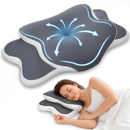 Ergonomic Cervical Pillow for Neck Pain Relief, Grey, 60*36*13cm |