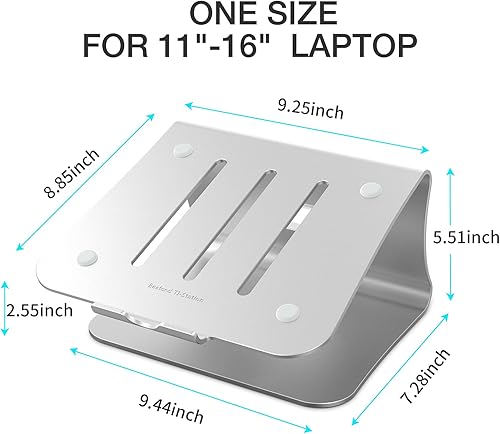 Miniatura 2 de Bestand - Soporte de aluminio de enfriamiento para computadora o portátil Apple MacBook Air Pro de 11 a 16 pulgadas color plateado