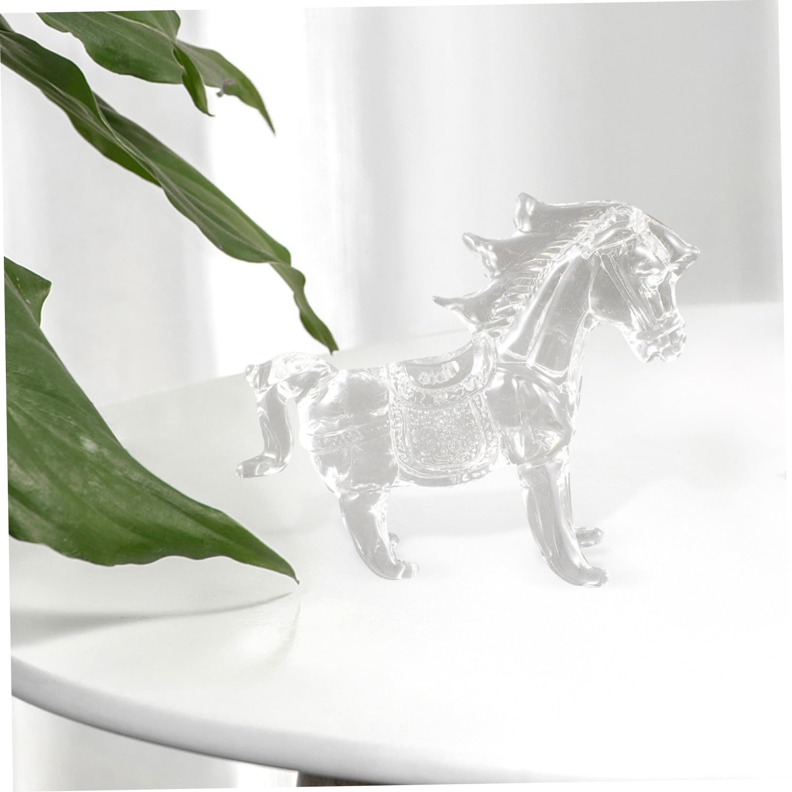 Generic Kryształowa figurka konia na biurko statua zwierzątko średni kwarcowy ozdoba Feng Shui do dekoracji stołu w biurze w domu
