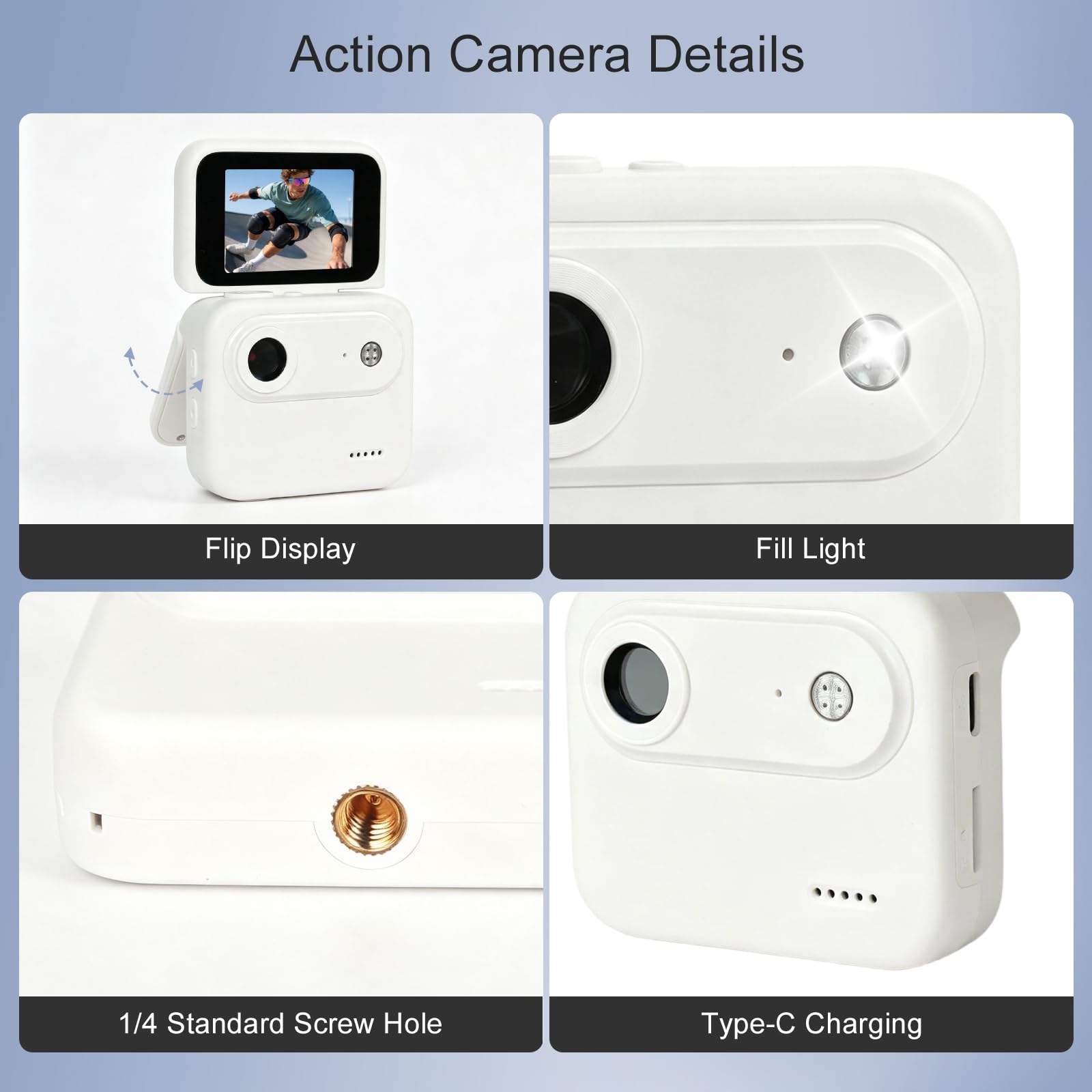Schermo di vibrazione della macchina fotografica di azione, carta di TF di 32GB, video registratore portatile della foto