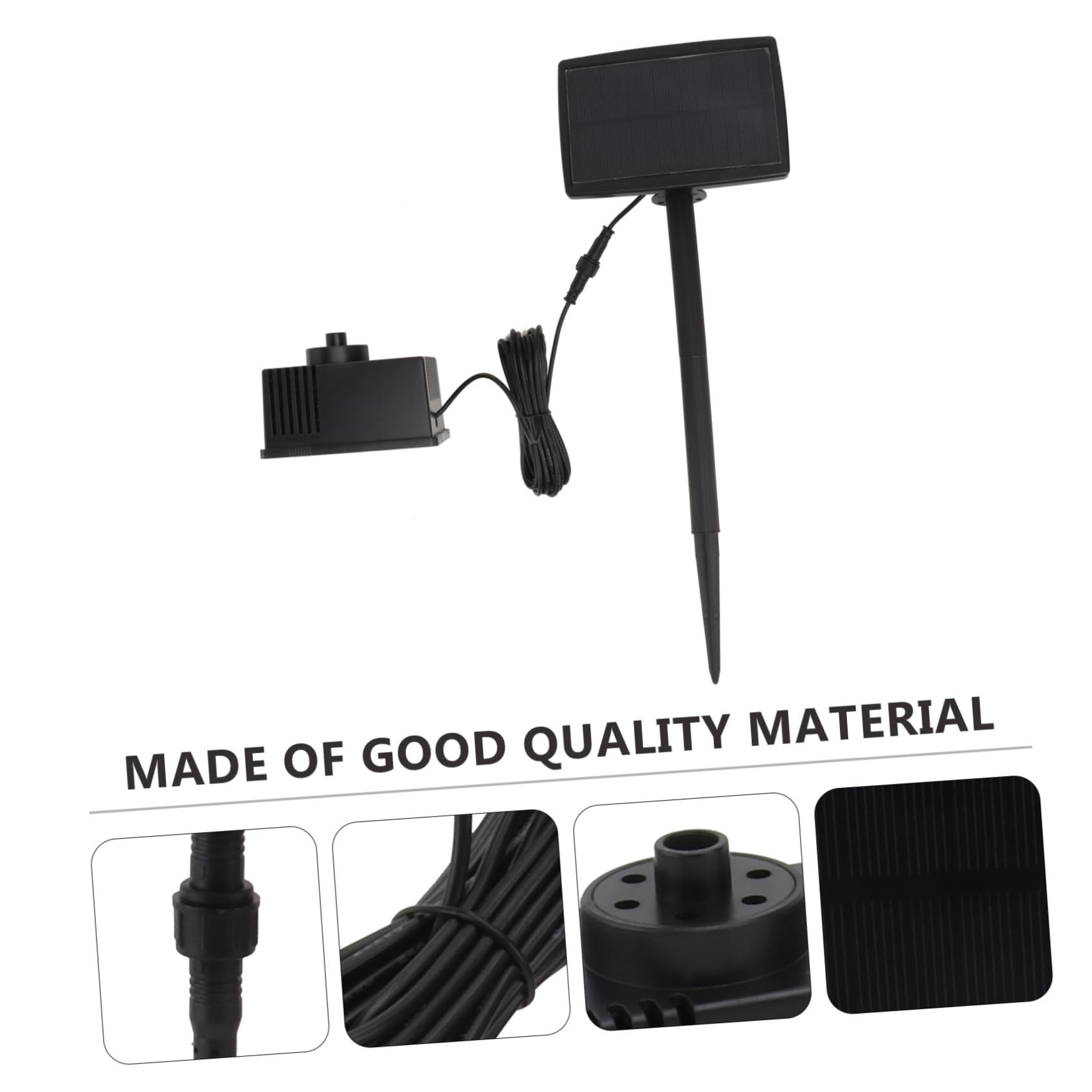 iplusmile Kit Pompa per Fontana Solare da Giardino in Plastica Nero Funzionamento Automatico e Cura Facile per Laghetti e Piscine Esterni