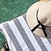 Arkwright California Cabana Stripe Beach Towel - Pack of 4, Large Soft Quick Dry Cotton Terry Towels Set for Pool, Swim, and Hot Tub, Oversized 30 x 70 in, Grey